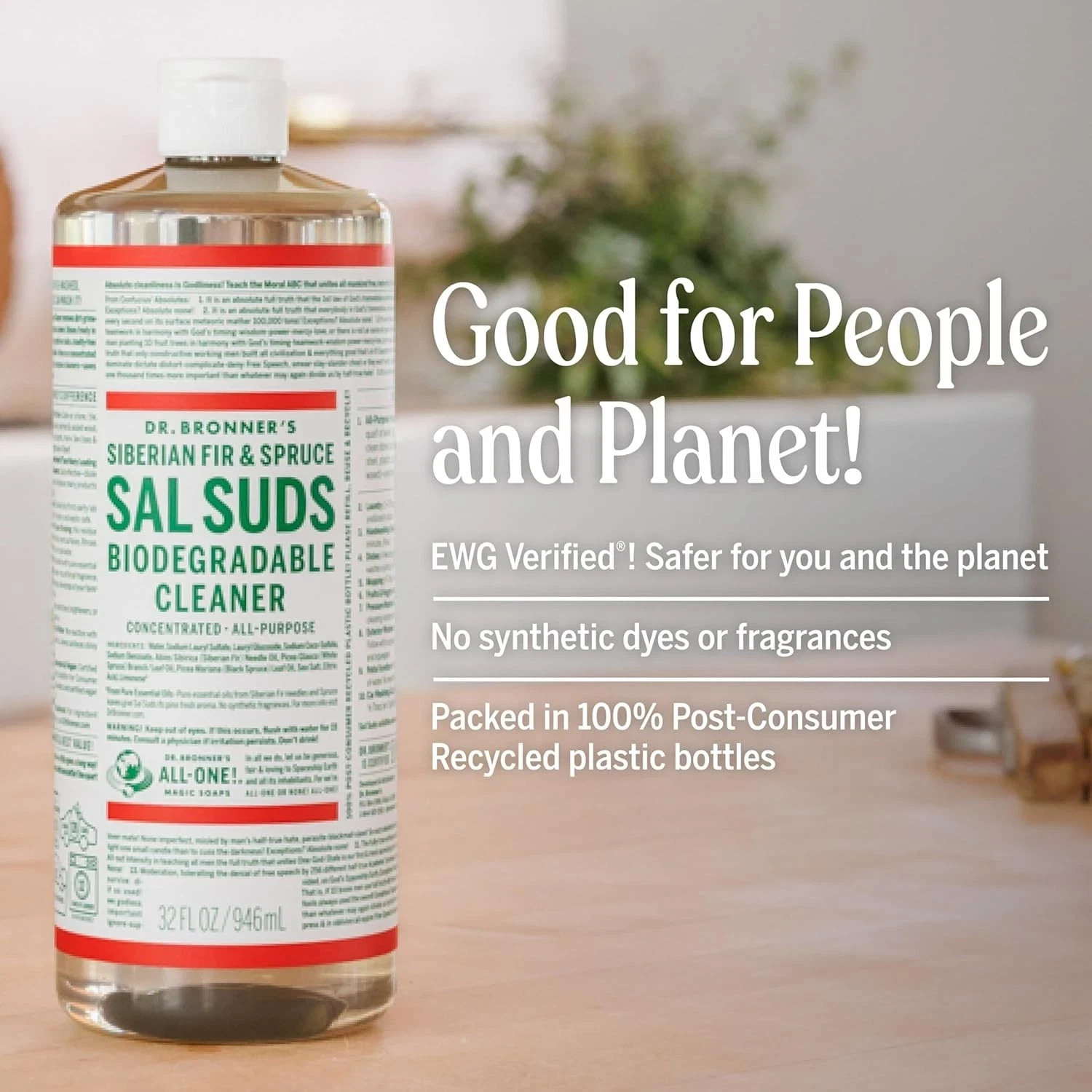 Dr. Bronner’s Sal Suds, Biodegradable All Purpose Cleaner Pine Scent 16oz