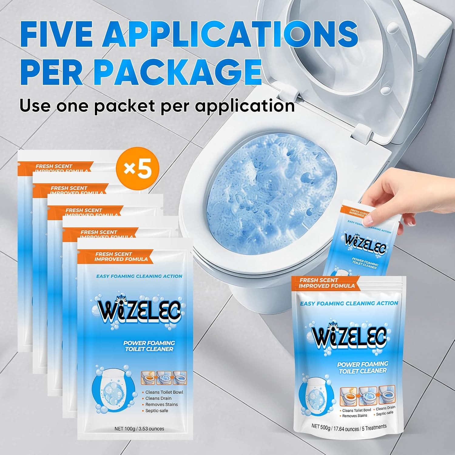 Toilet Bowl Cleaner Powder, Freshn Toilet Bowl Cleaner, Foing