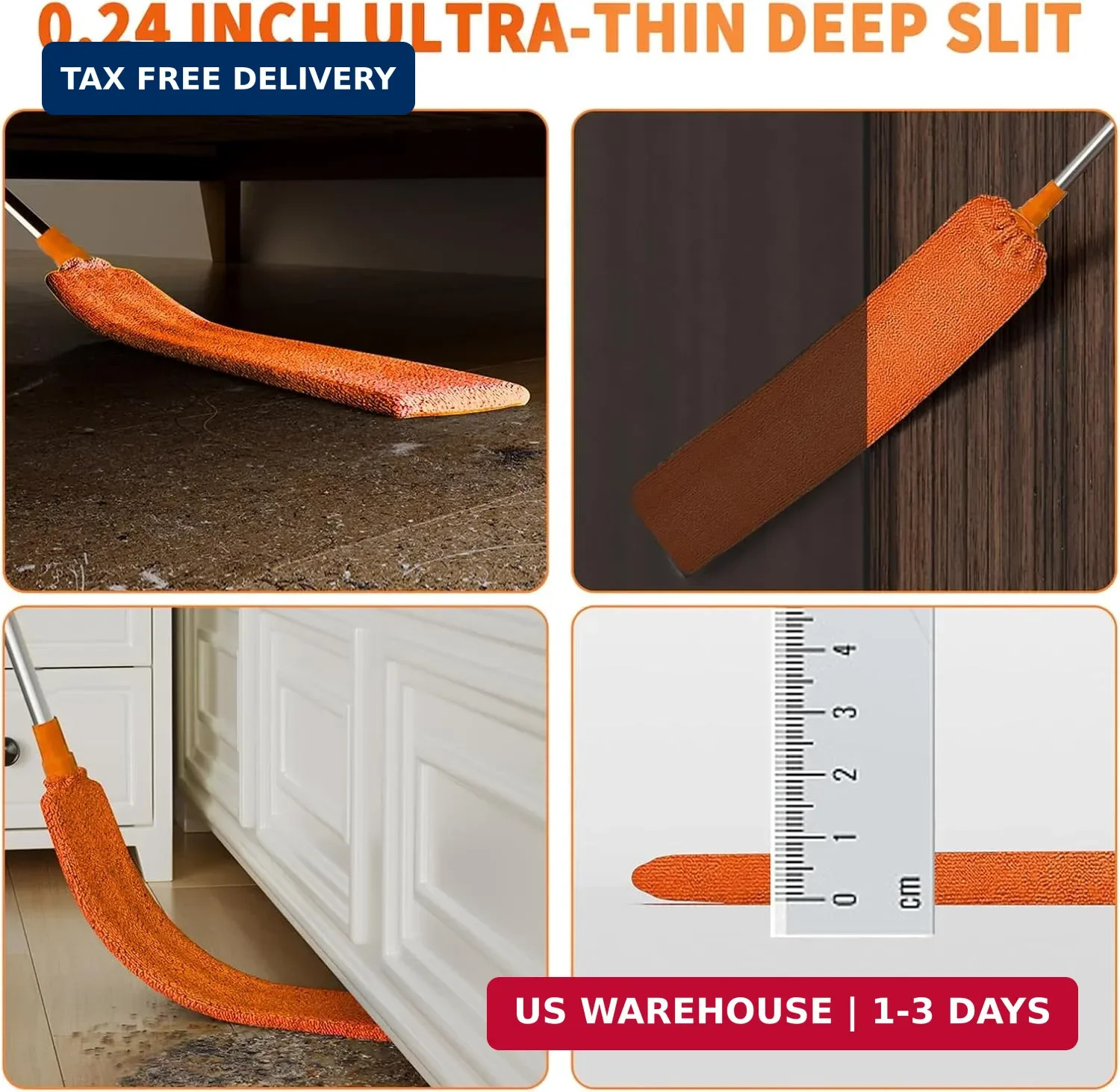 Cobweb Duster with Extension Pole,Cleaner Outdoor 110″ Telescoping Extended Sspi