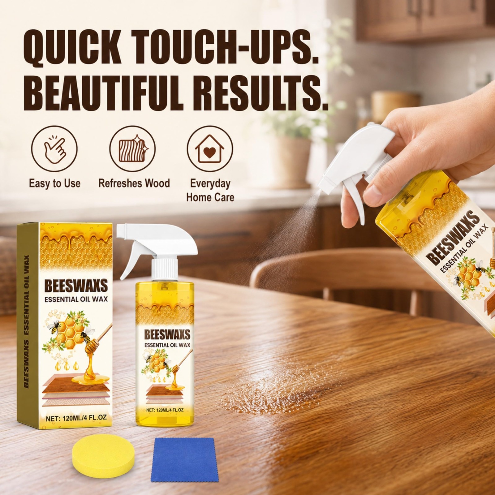 Beeswax Wood Polish Spray, Beeswax Essential Oil Wax, Deep Restore Furniture …