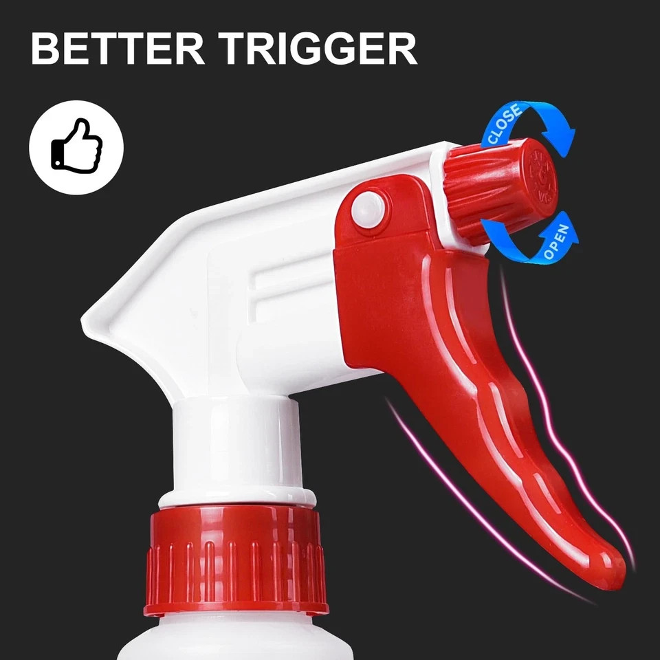 Uineko Plastic Spray Bottle 4 Pack 16 Oz All-Purpose Heavy Duty Spraying Bott…