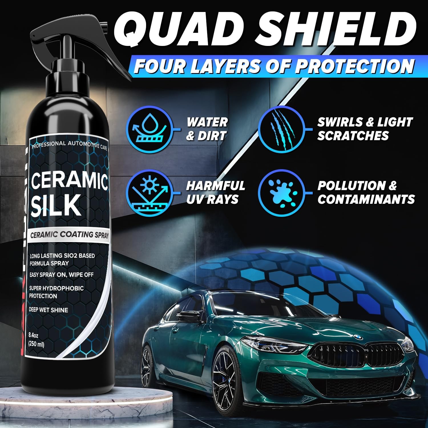 Ceramic Coating Spray – High Gloss Hydrophobic Protection Chemical Resistant