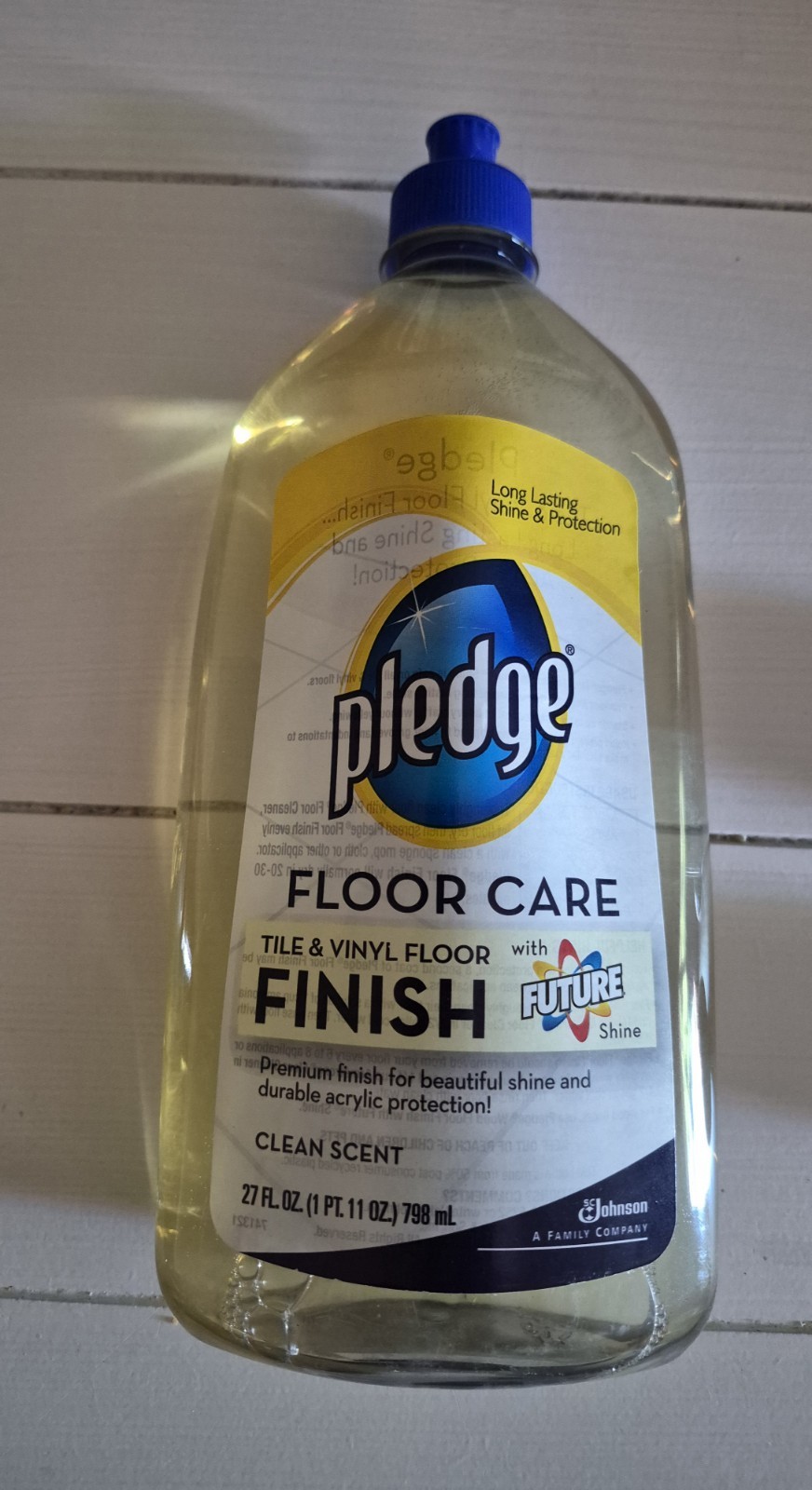 Vintage Pledge Floor Care With FUTURE Shine 27 oz Clean Scent 2011 New