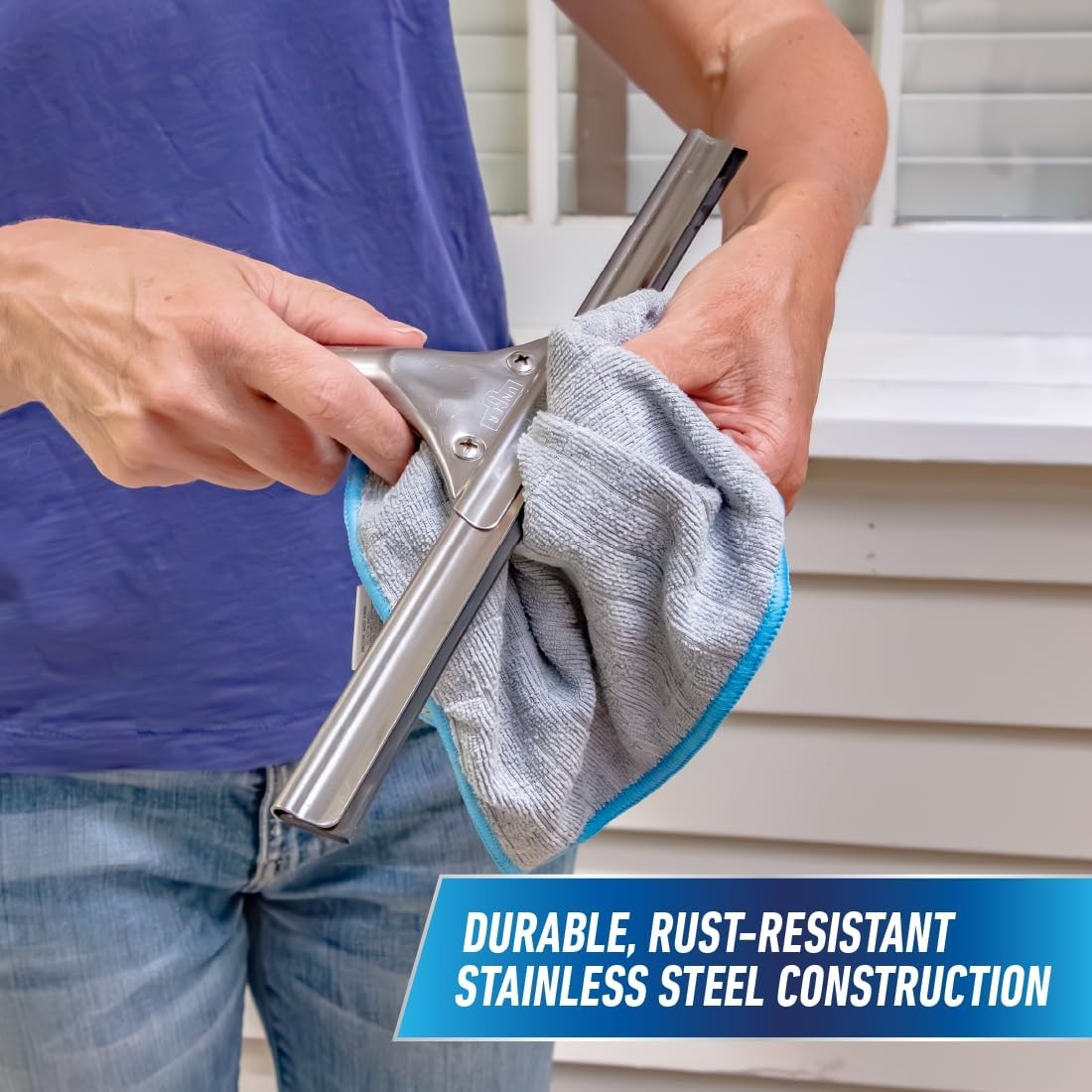Unger Professional Stainless Steel HeavyDuty Window and Glass Squeegee 12
