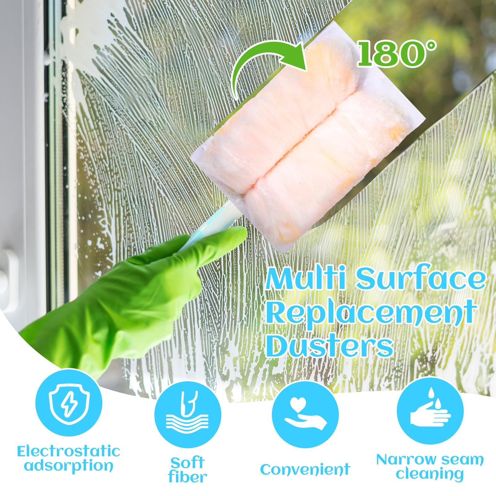 200 Pcs Disposable Dusters Refills Bulk Heavy Duty 180° Multi Surface Replace…