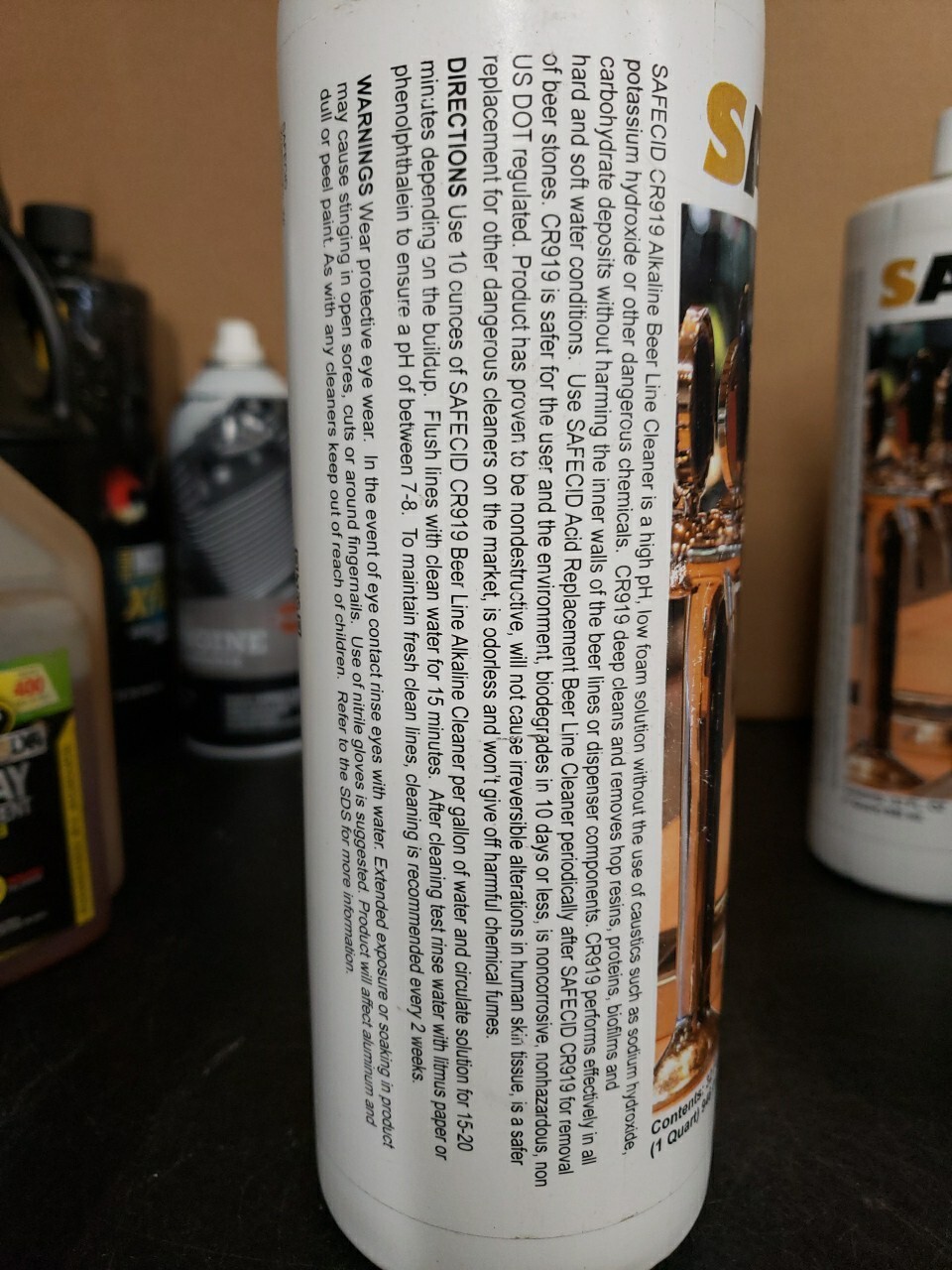 Safecid CR919 Alkaline Beer Line Cleaner- 32 Fl Oz Bottle