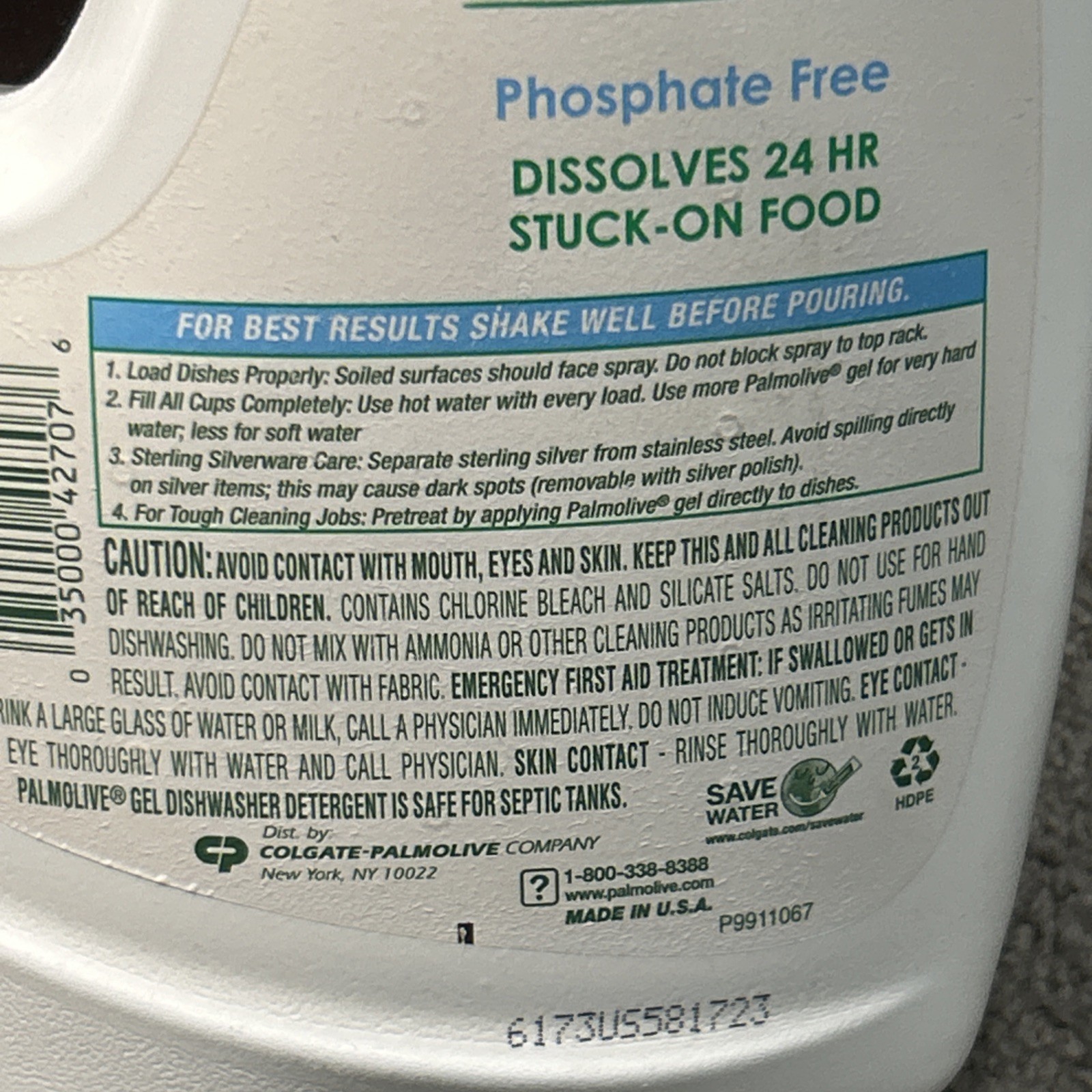 Palmolive ECO+ Gel Dishwasher Detergent Green Apple Scent, 75oz JUMBO