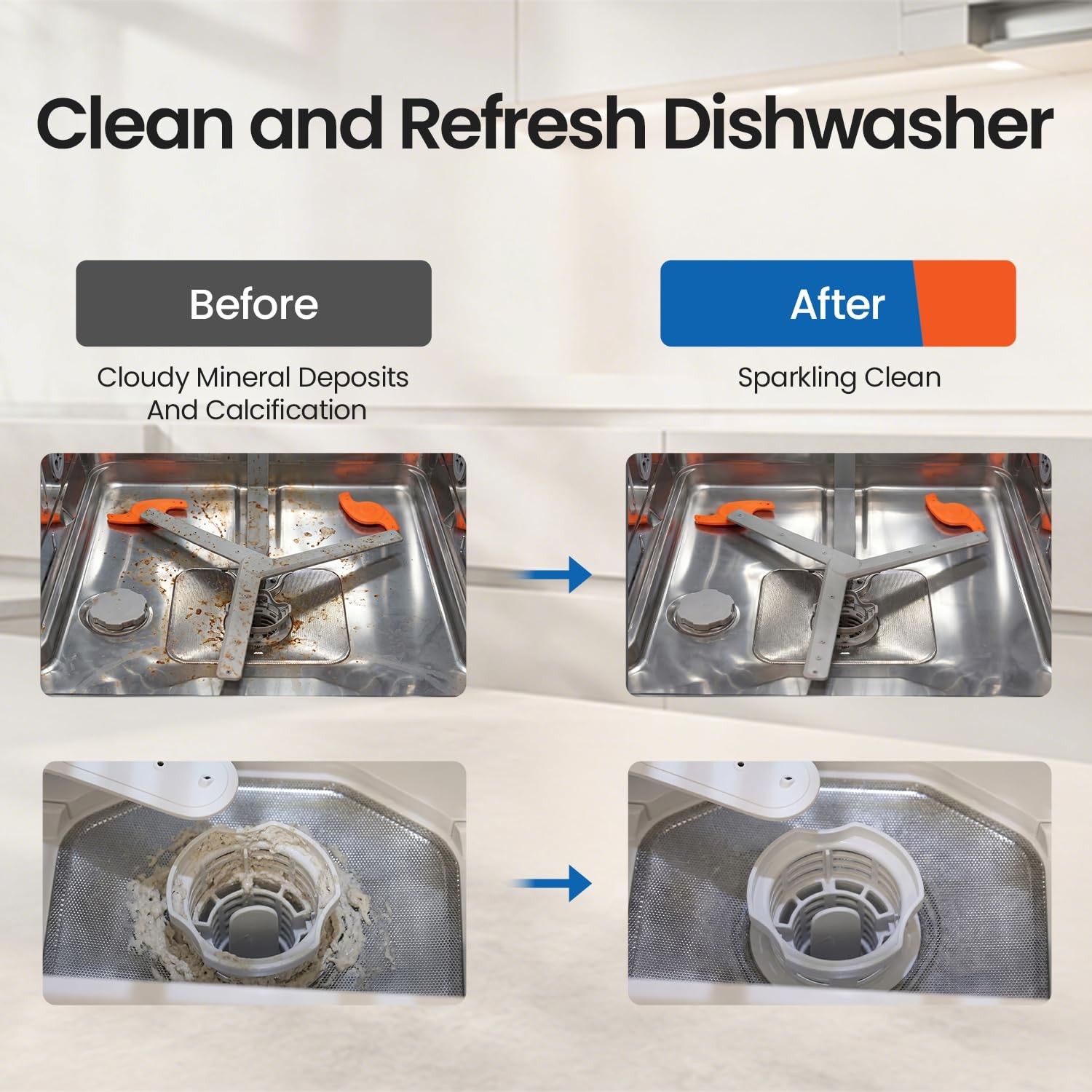 Botare Dishwasher Cleaning Tablets -30 Pack Cleaner and Deodorizer -15 Month …