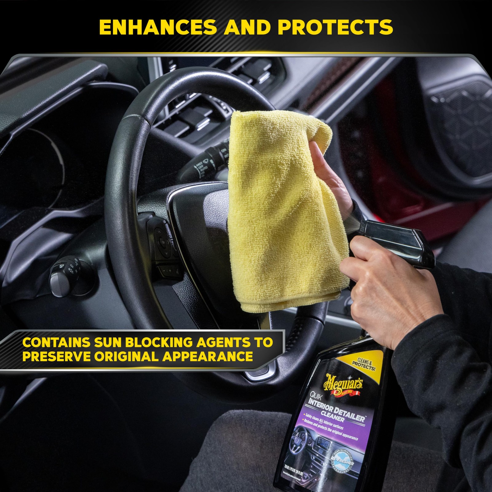 Meguiar’s Quik Interior Detailer Cleaner 24 Fl Oz Interior Car Cleaner Spray