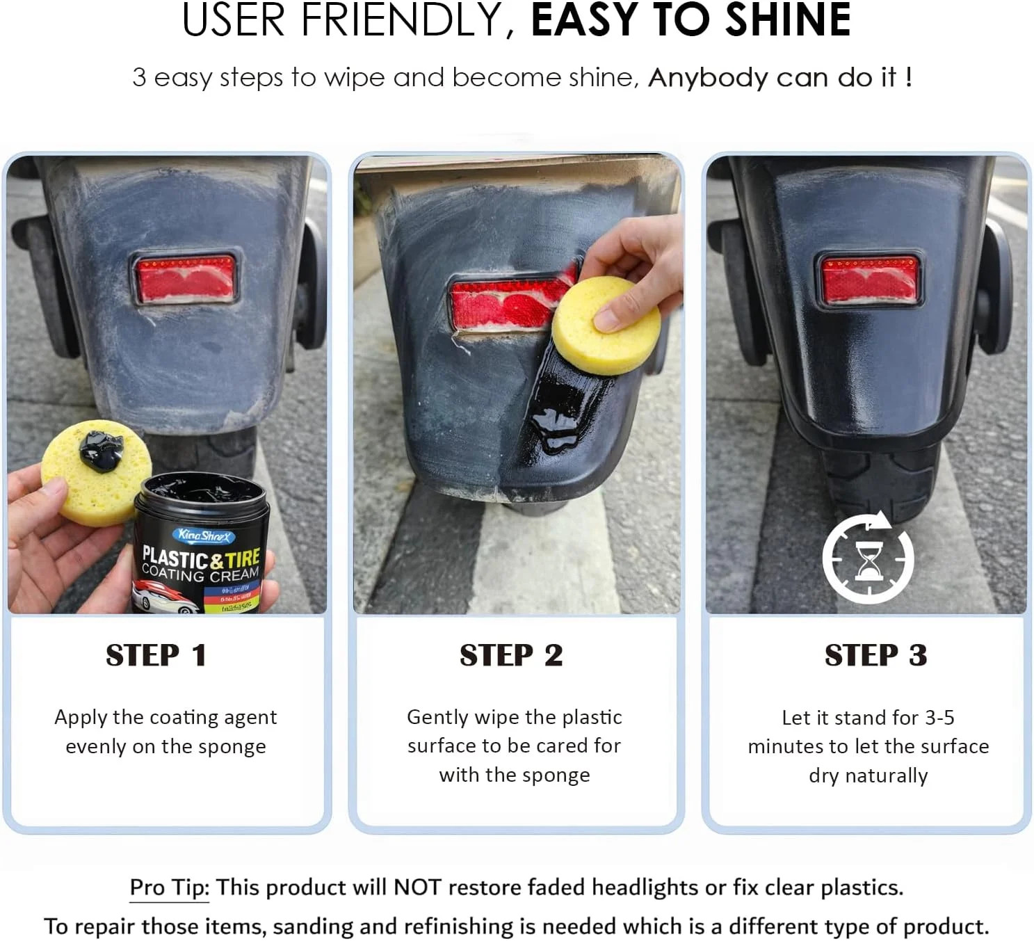 Black Trim Restorer, Plastic Restorer for Cars Restore Faded Bumpers, Plasti…
