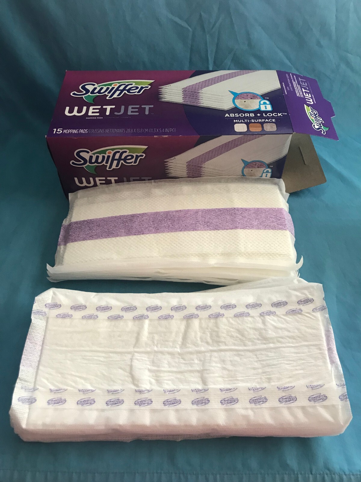 42 fl. oz. Swiffer Wet Jet Gain Floor Cleaner & 10 New Disposable Mopping Pads