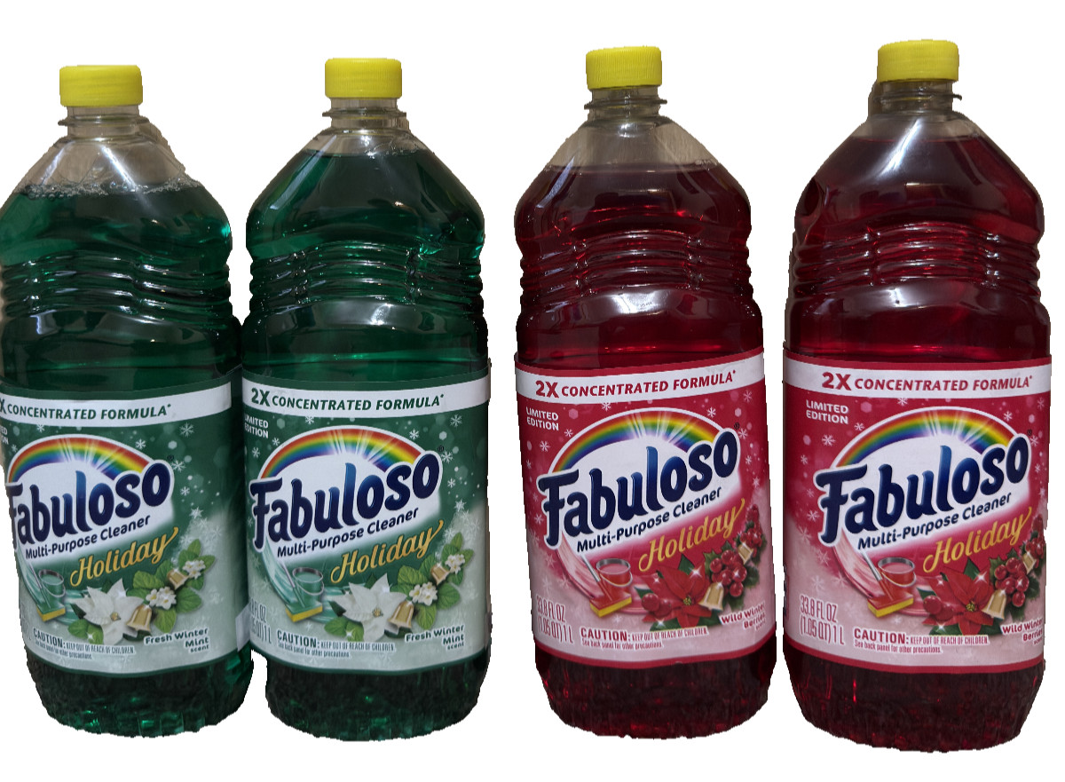 4 Pack Fabuloso Multi-purpose Cleaner Holiday Limited Edition Wild Winter 33.8oz