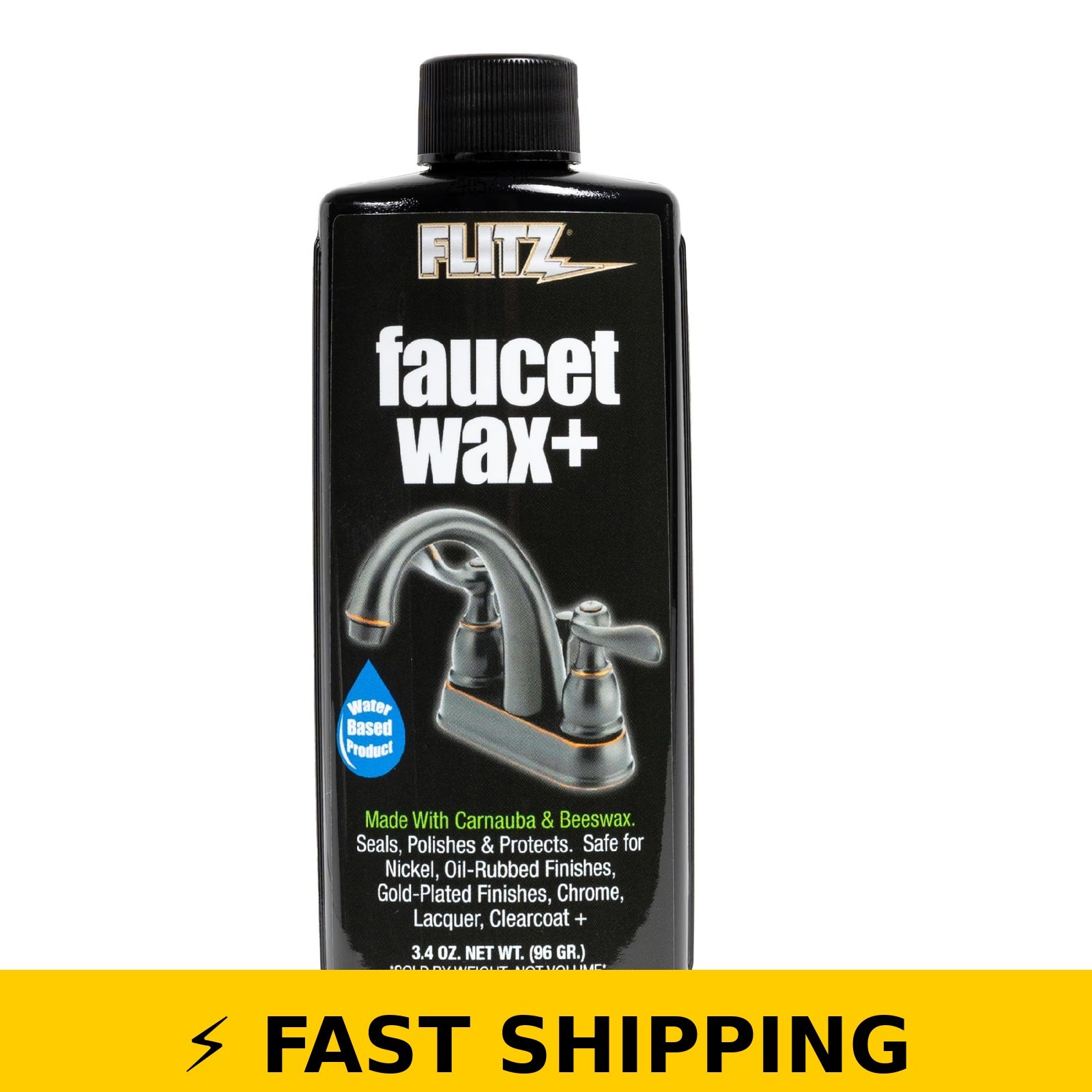 Flitz Faucet Wax Plus Cleaner & Polisher – 3.4oz Water-Based