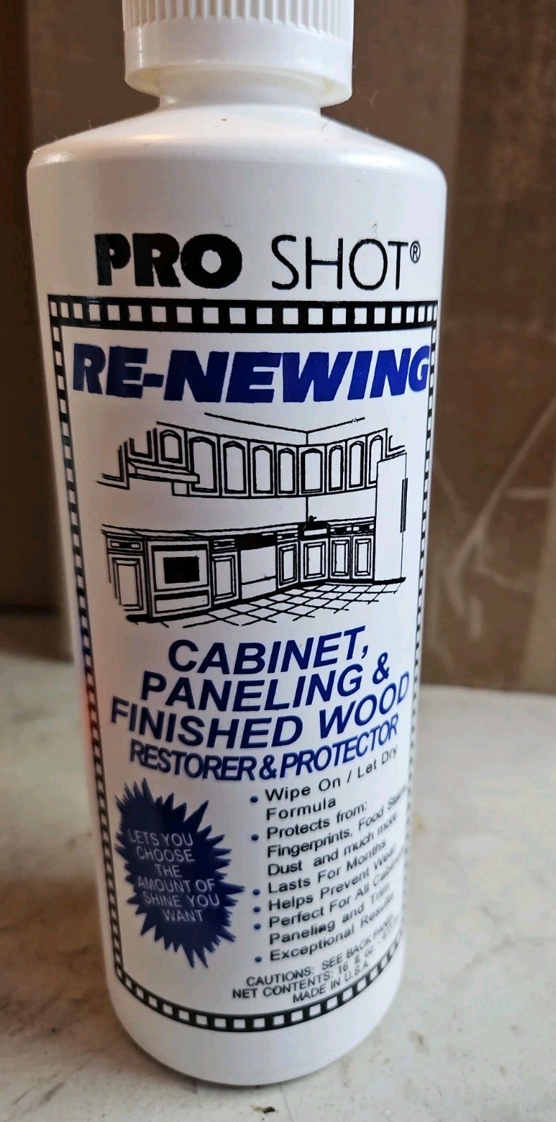 Pro Shot Re-Newing Cabinets, Paneling, & Finished Wood Restorer Rare Cleanng