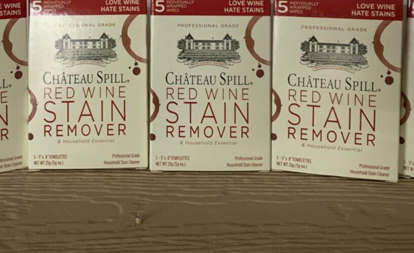 3-pack LOT Chateau Spill Red Wine Stain Remover Travel Wipes 15 Total Towelettes