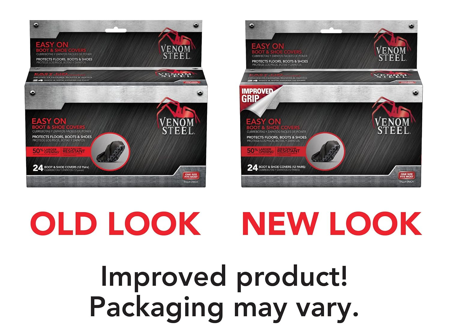 Boot and Shoe Covers, Tough, Easy On, Fits over Boots, Improved Grip, Value Pack