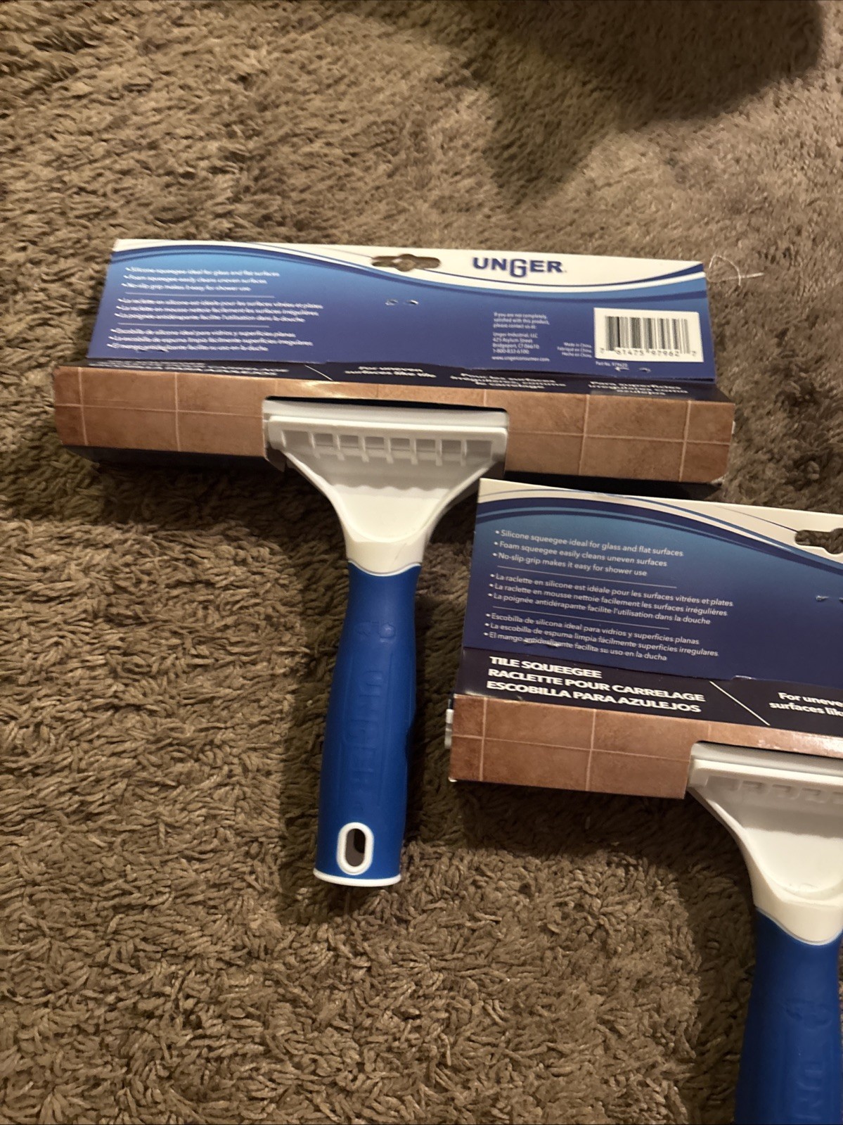 Two Unger 10 In. Glass and Tile Squeegees – 761475979627