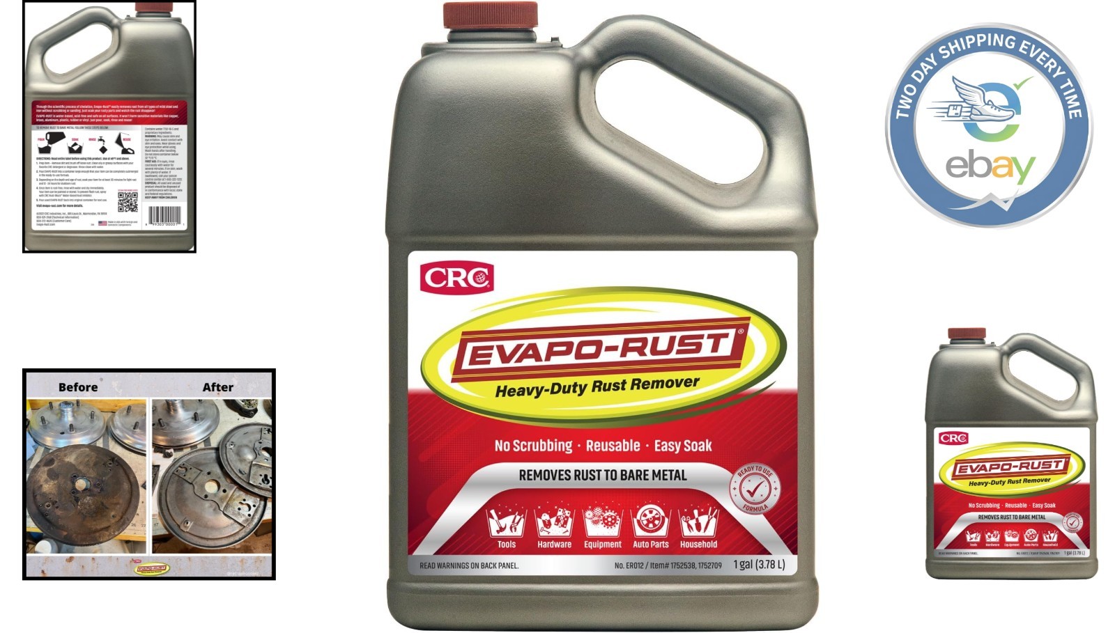 1 Gallon Water-Based Rust Remover – Safe Removal for Auto Parts & Antiques