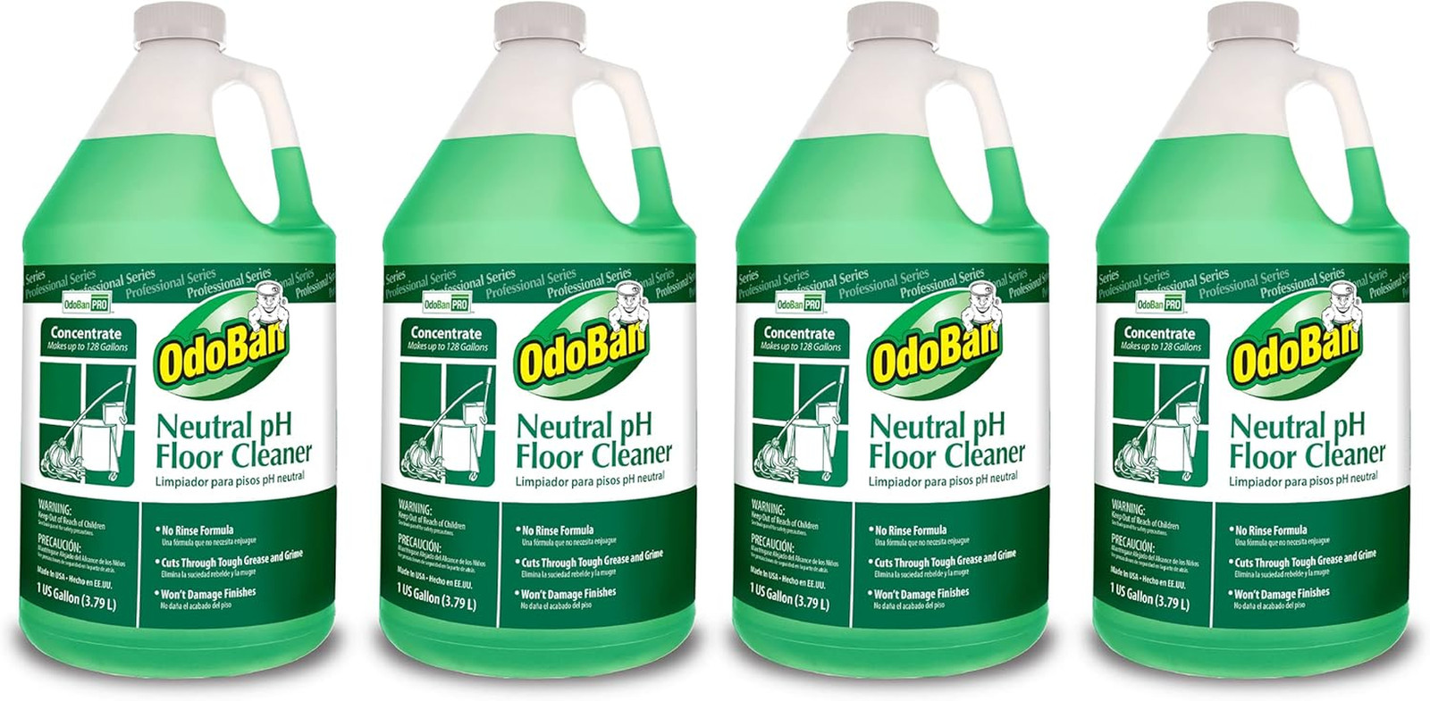 Professional Series Neutral Ph No Rinse Floor Cleaner Concentrate, Made in the U