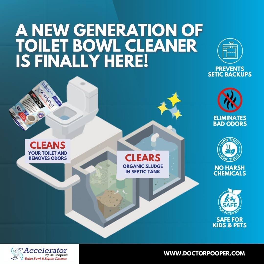 Drain Field Cleaner Tablets by Dr Pooper Clears Septic Tanks Drain Fields Tough