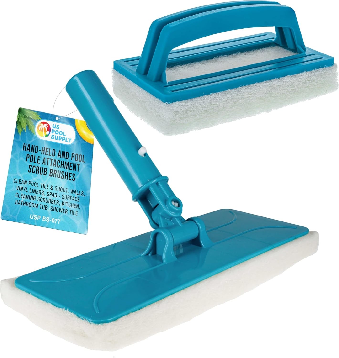 Hand-Held and Pool Pole Attachment Scrub Brushes – Surface Scrubbing Scouring