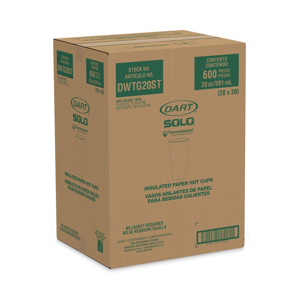 Dart DWTG20ST 20 oz. Insulated Paper Hot Cups – Steam Print (600/CT) New