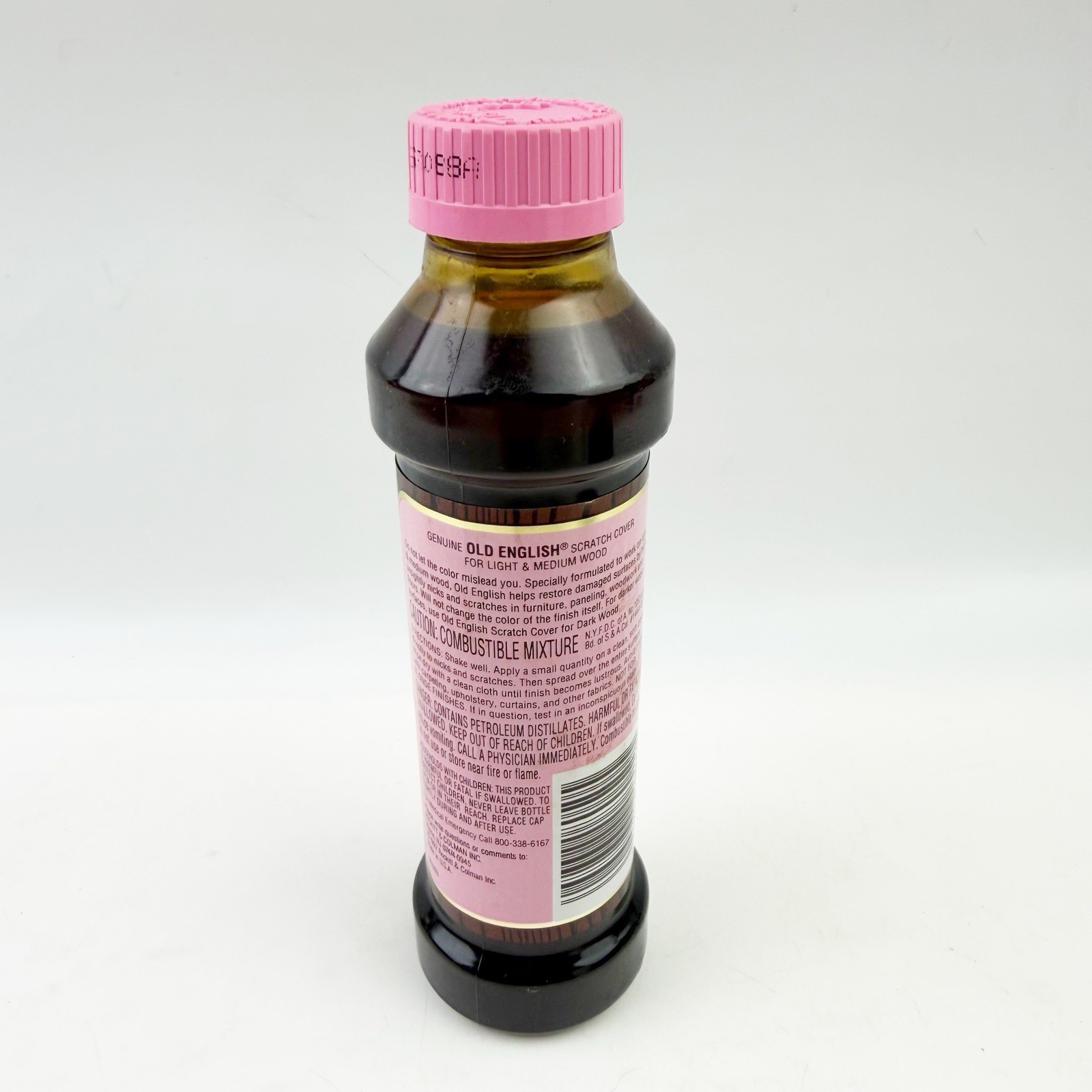 Vintage Old English Scratch Cover Pink Lid Light Medium Woods 8 oz 1992 NOS