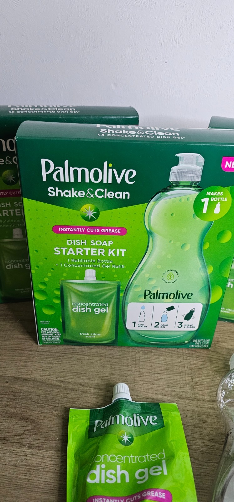 Lot Of 4 Palmolive DishWashing Liquid Shake & Clean Fresh Citrus Starter Kit NOS