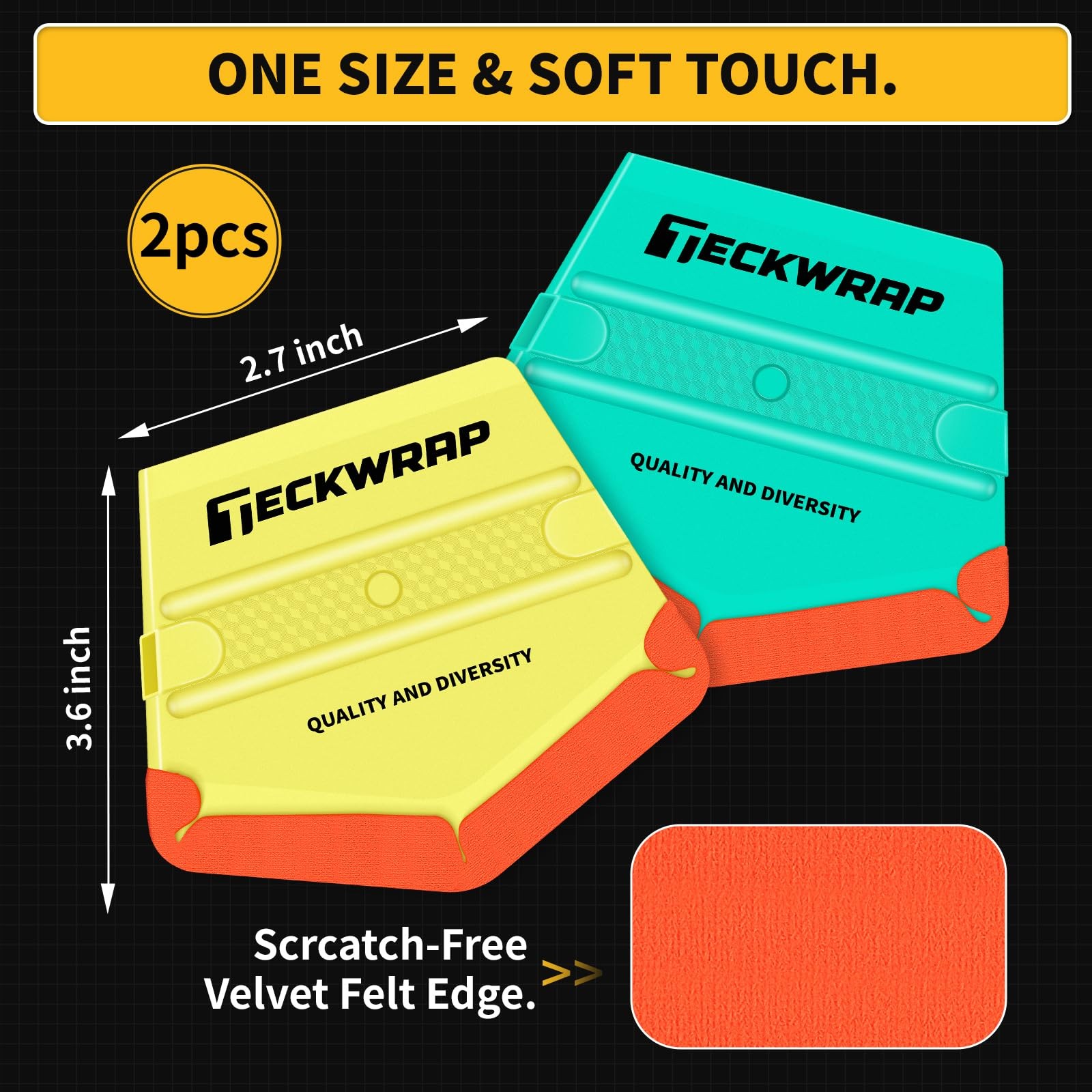 Felt Squeegee for Vinyl Wraps – Dual-Corner, V-Shape, 2 Hardness Levels