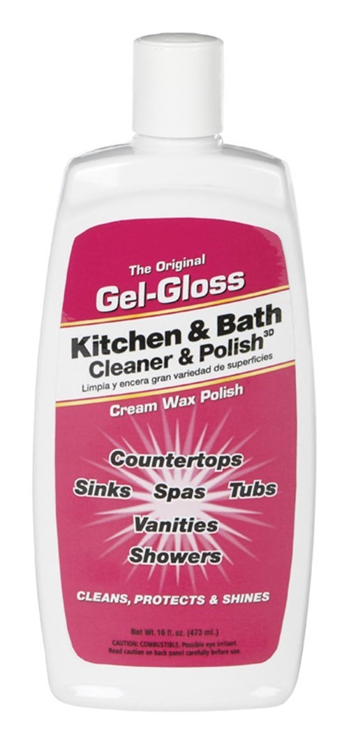 Gel-Gloss GG-1 Milky White Cleaner and Polish Liquid 16 oz. (Pack of 12)