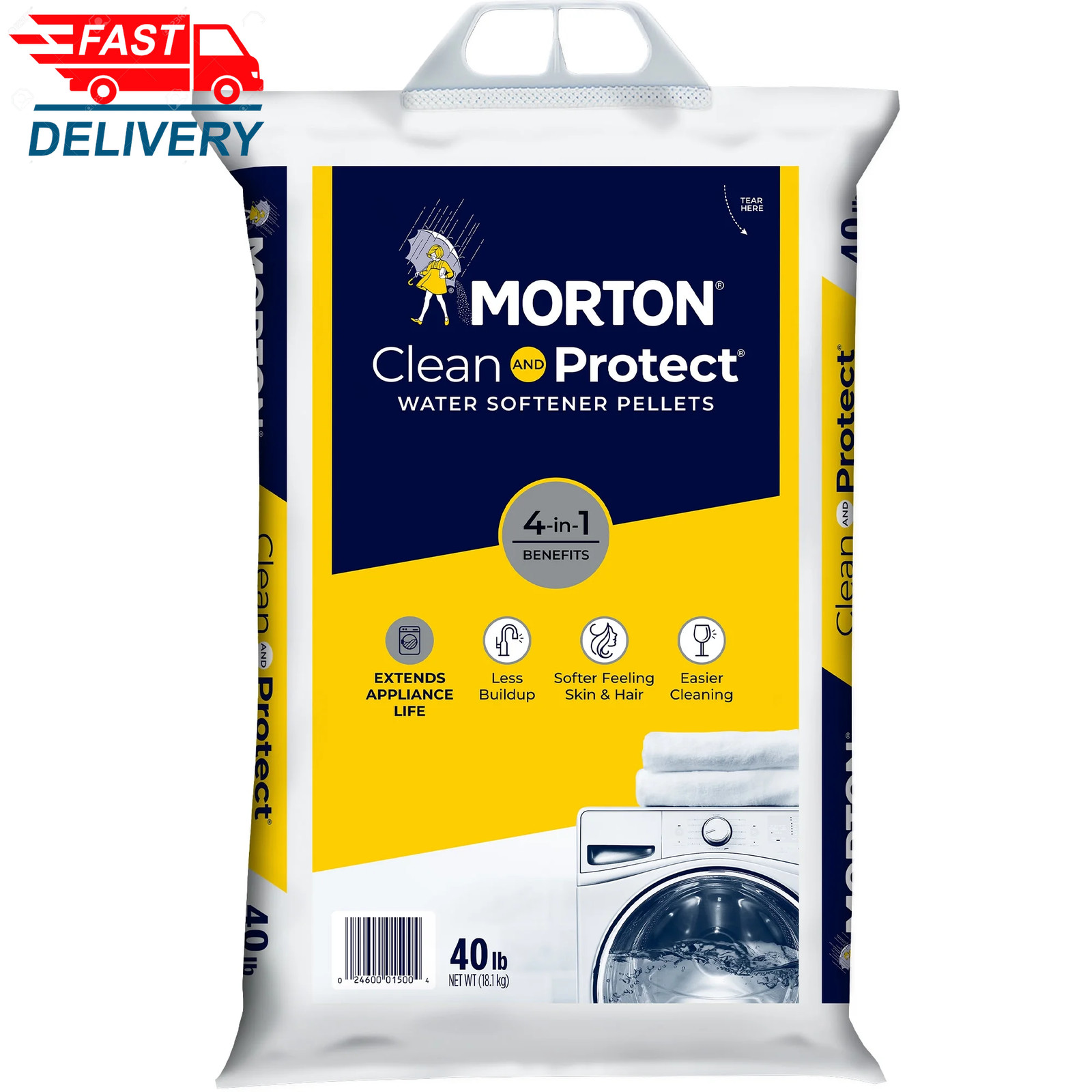 Morton Clean and Protect Water Softener Salt Pellets, 40 Lb