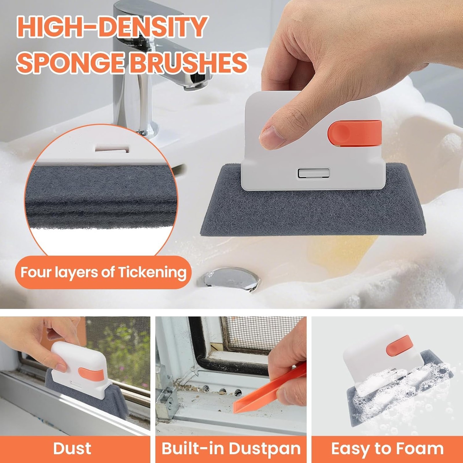 Window Track Cleaner Tool Set 12 Pcs with Crevice Brush and Pliers for Sliding