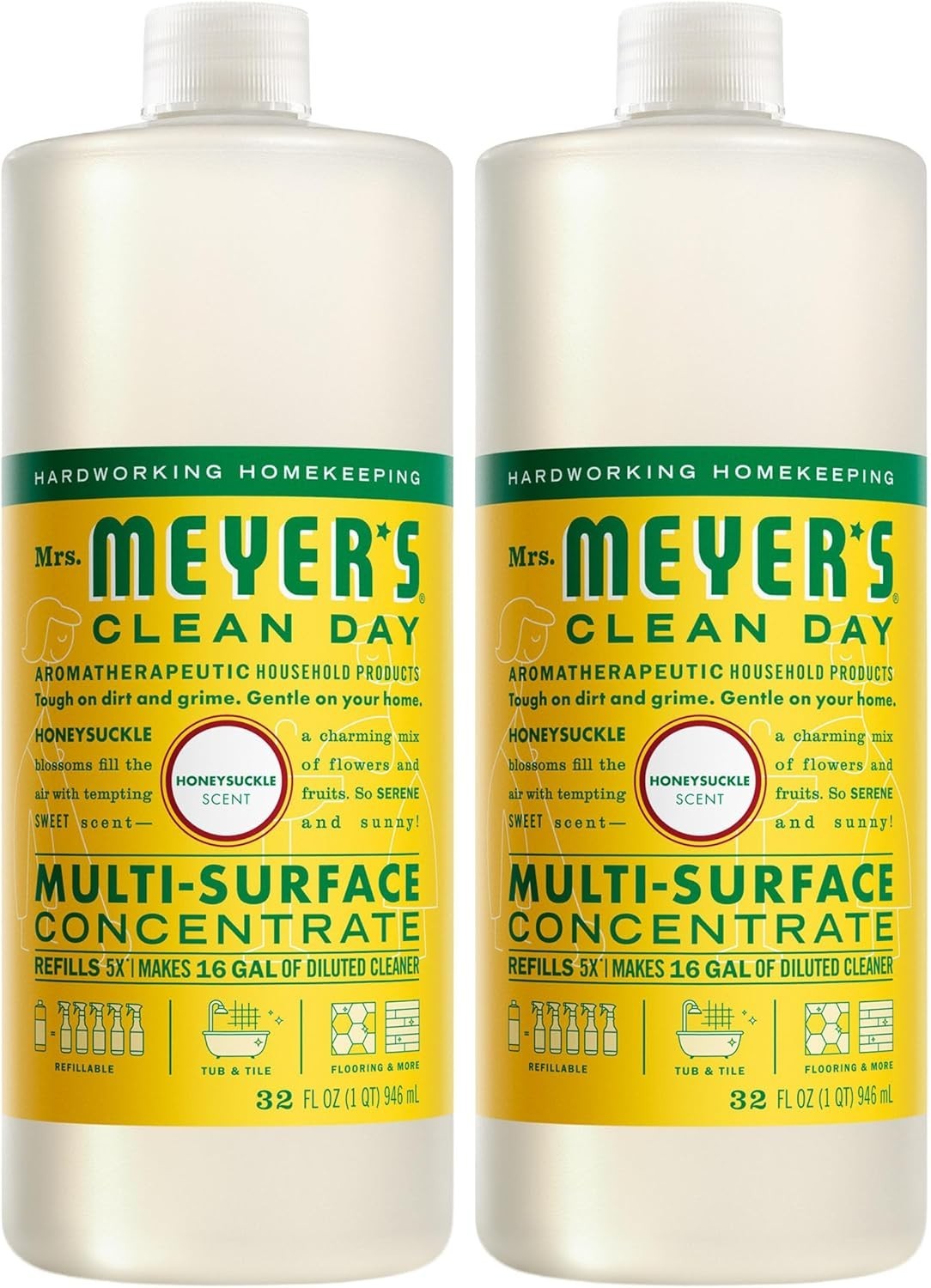 MRS. MEYER’S CLEAN DAY Multi-Surface Everyday Concentrate, Honeysuckle Scent,…