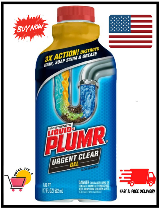 Liquid-Plumr 17 oz.Industrial Strength Urgent Clear Clog Remover & Drain Cleaner