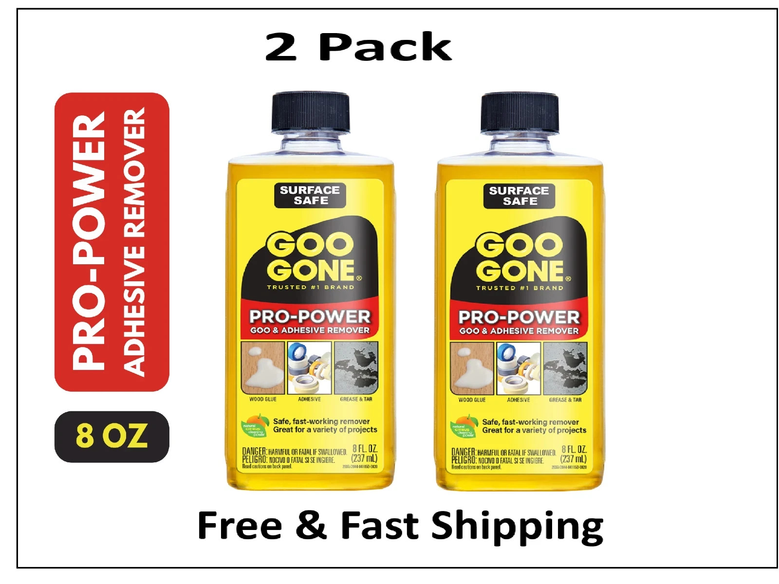 Goo Gone Pro Power Adhesive Remover 2 Pack Citrus + Scraper Tool