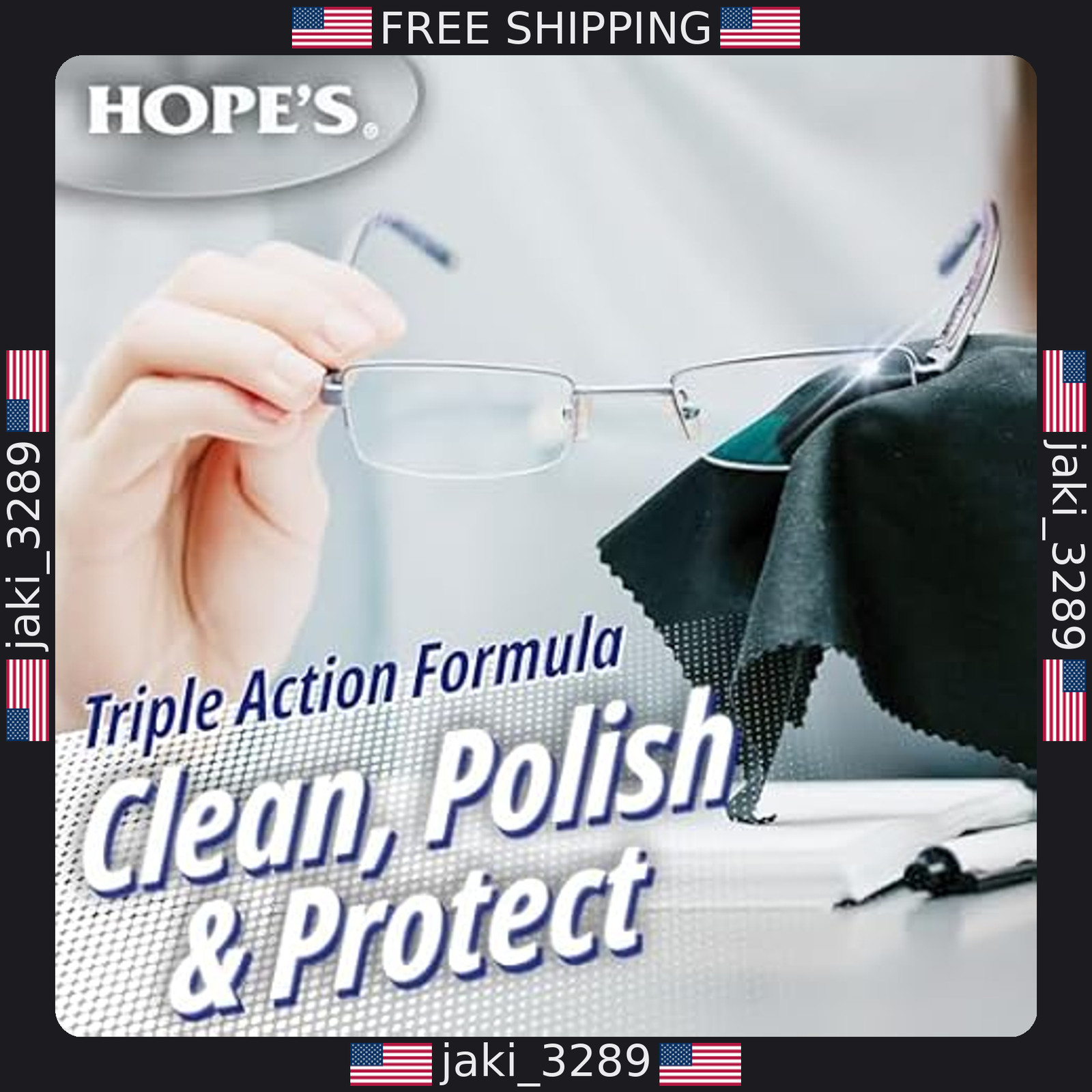 HOPE’S Perfect Glass Cleaner Spray – Anti-Scratch & Anti-Glare, 4 Fl Oz