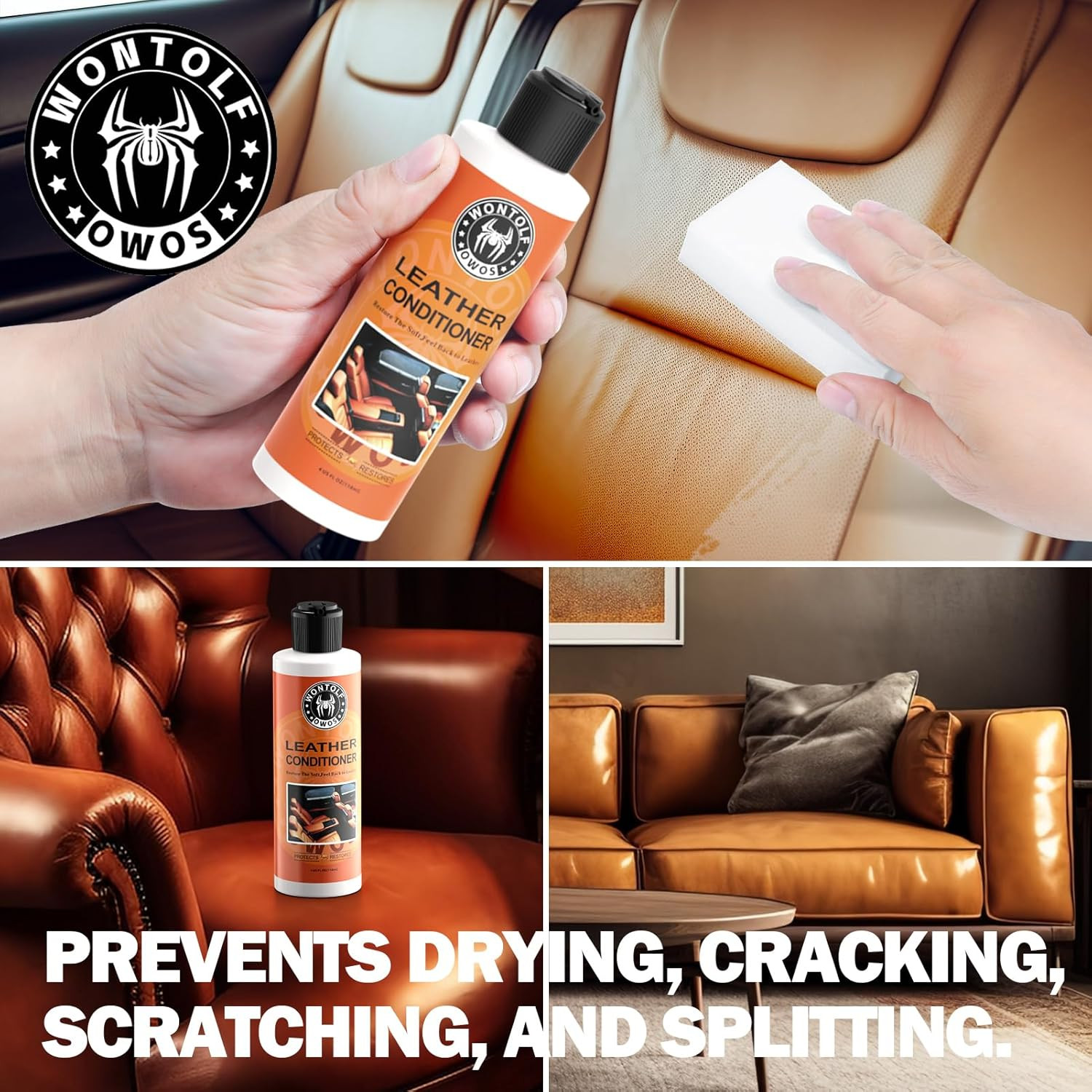Leather Cleaner and Conditioner Non-Toxic Gentle Total Interior Cleaner Car Wash