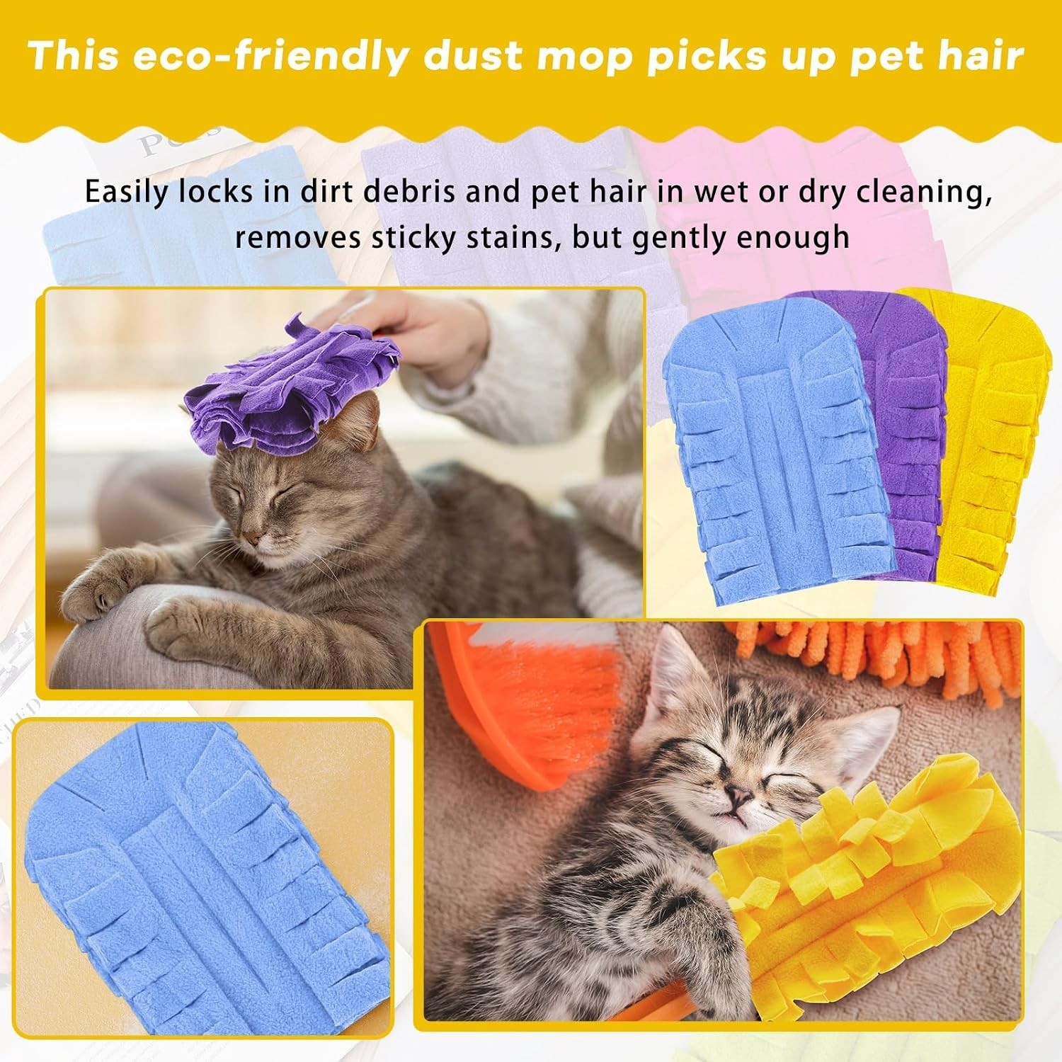 12 Pcs Duster Refill Reusable Fleece Duster Refills Feather Flat Dusters Mult…