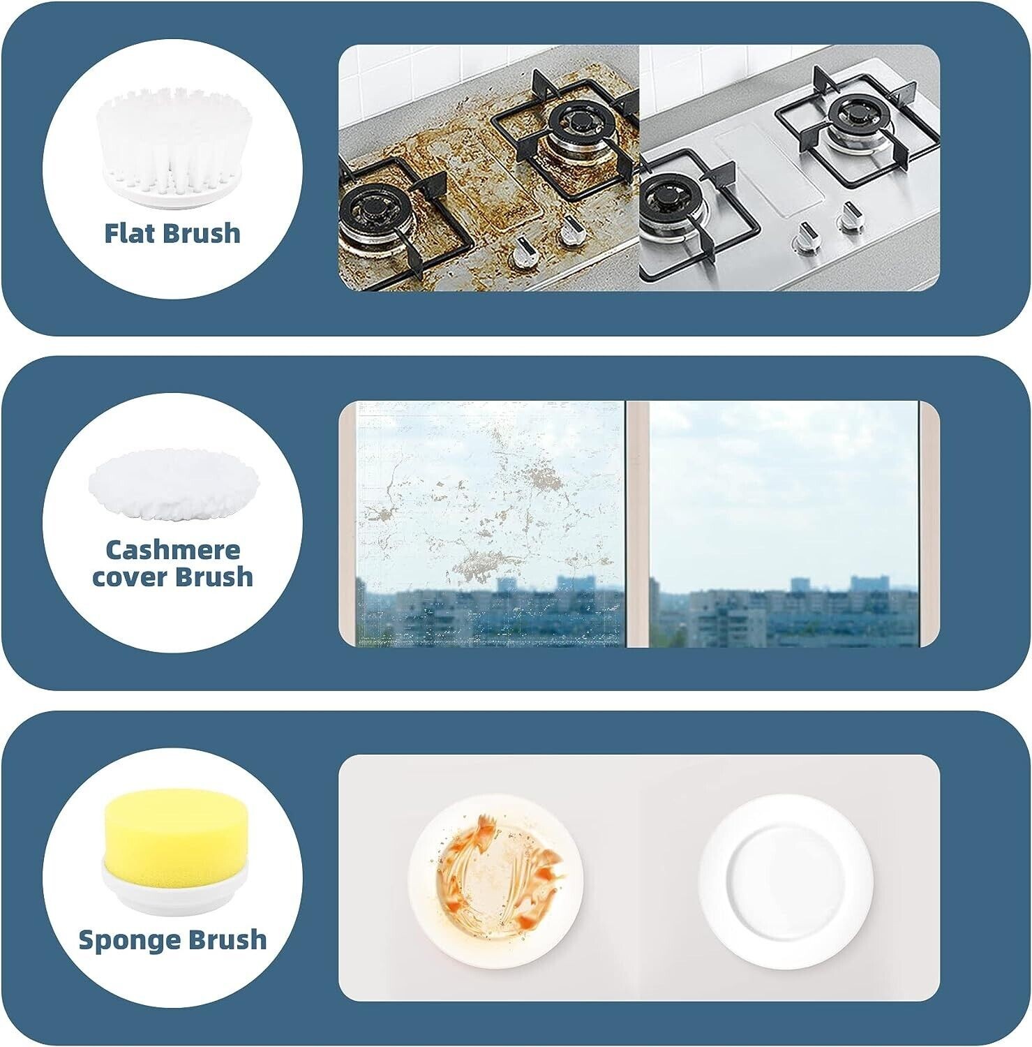 5 in 1 Electric Cleaning Brush Handheld Kitchen Cleaner Cordless Spin Scrubber