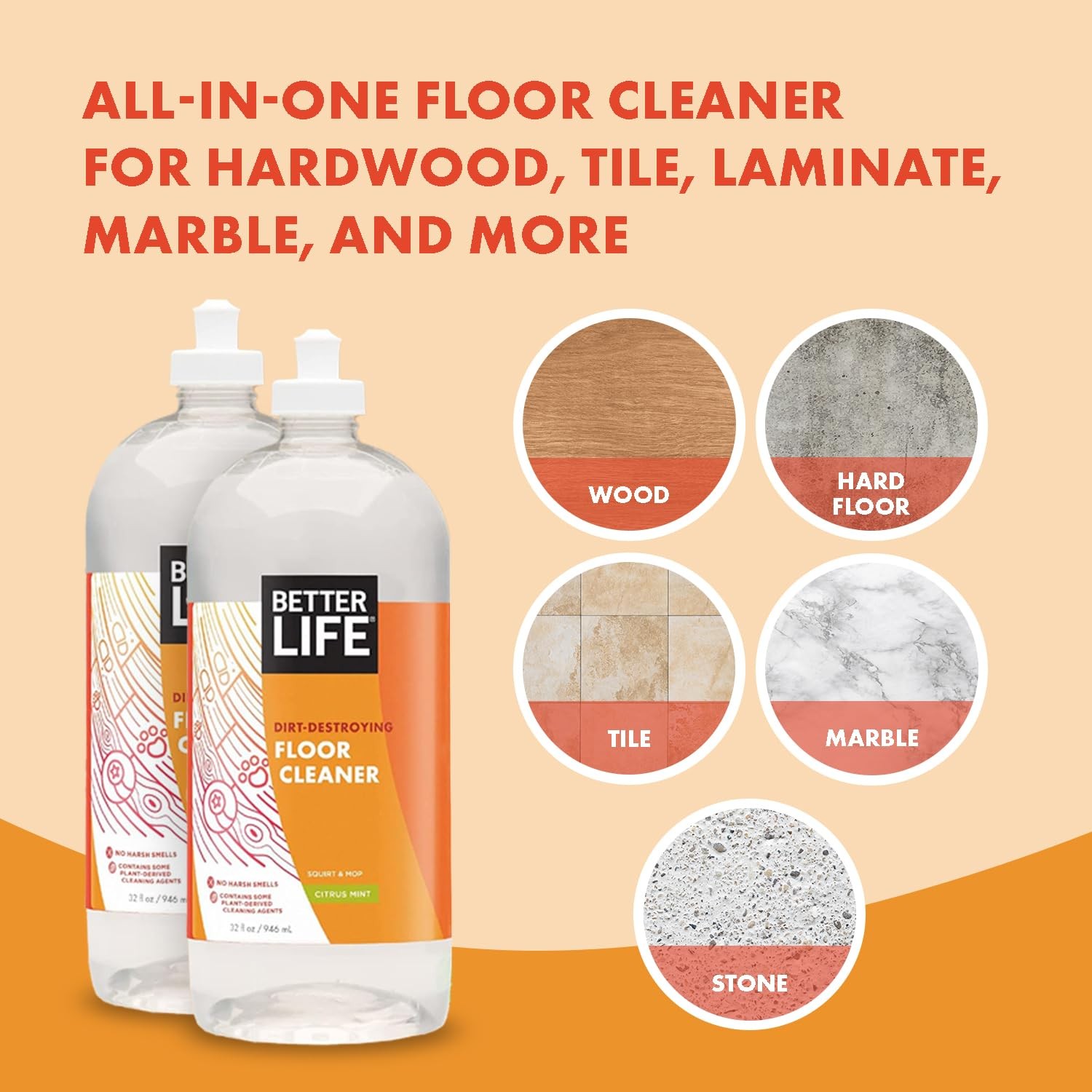Better Life Floor Cleaner Liquid Multipurpose Cleaner for Wood, Tile, Lamina…