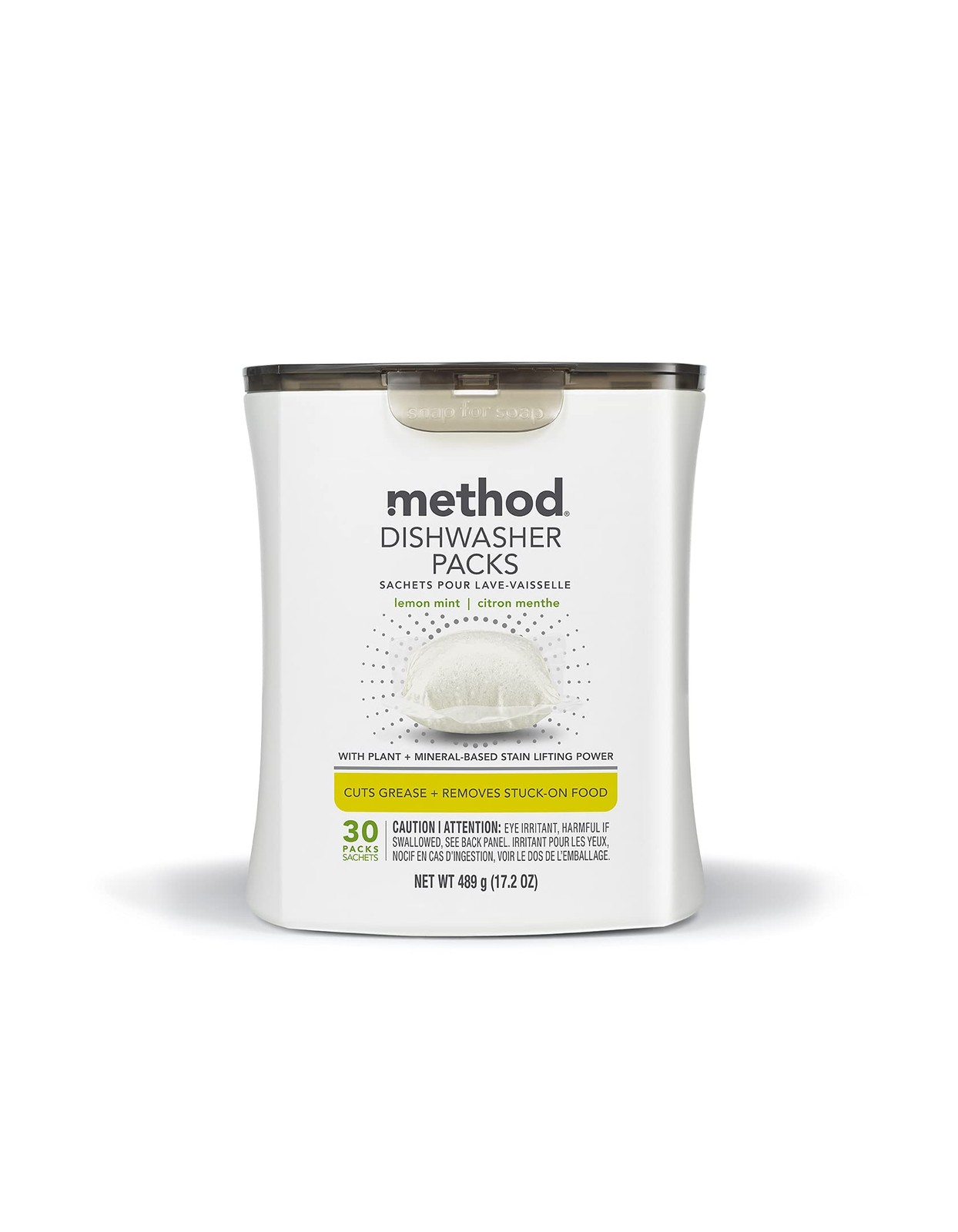 Method Dishwasher Detergent Packs, Lemon Mint, 30 count
