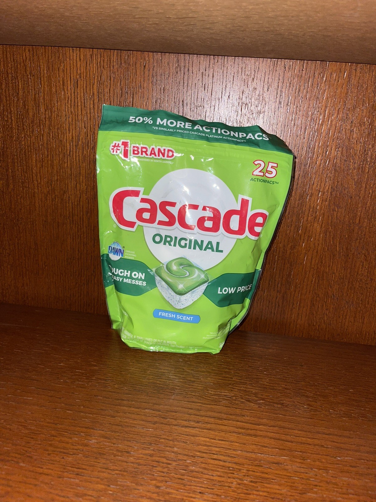 Cascade 80675 Dishwasher Detergent, 25 Count