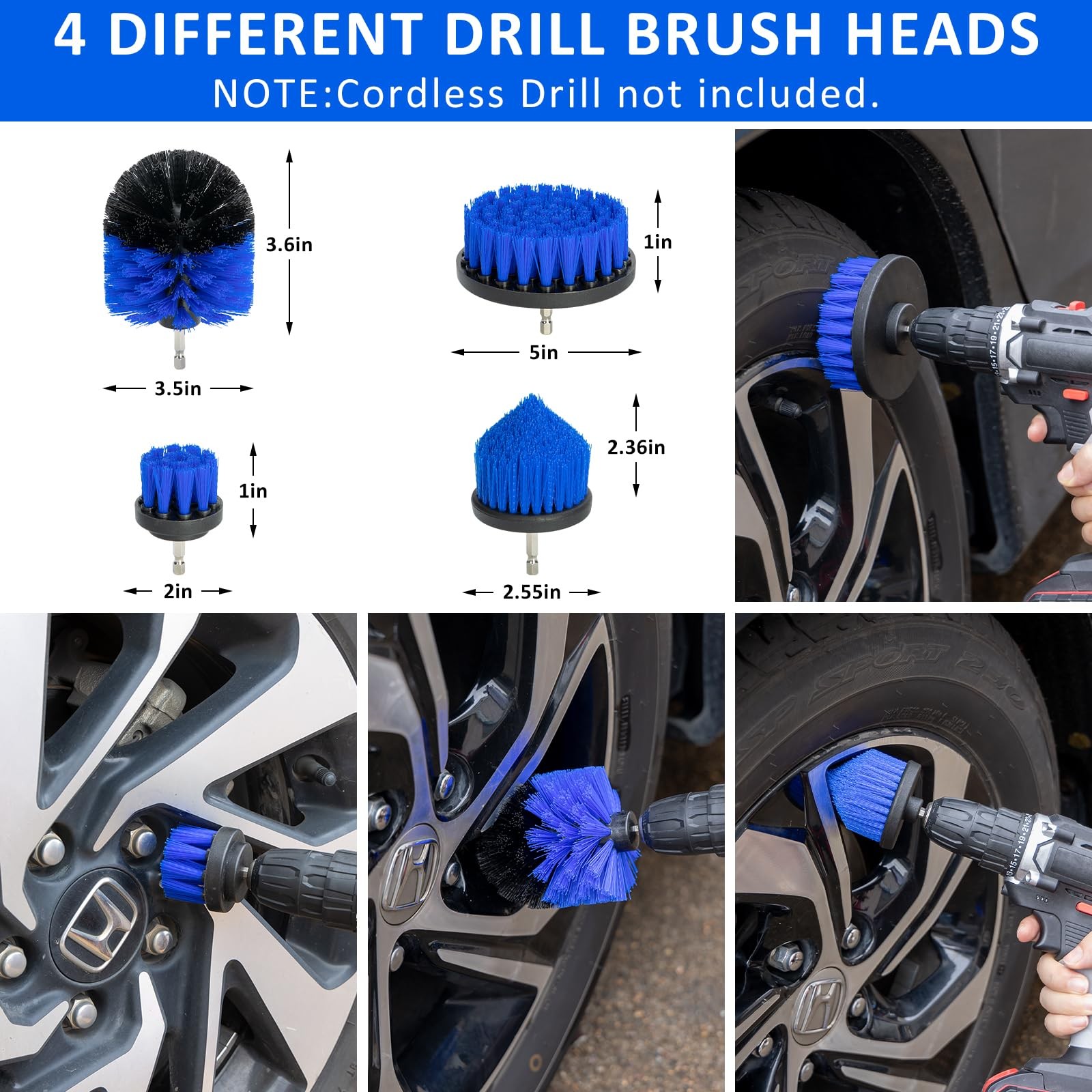 27pcs Car Detailing Brush Set Car Detailing Kit Auto Detailing Drill Brush Set C
