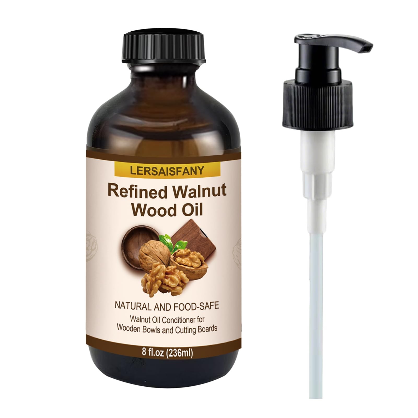 Walnut Wood Oil Bowl Conditioner Food Safe for Wooden Cutting Board and 8oz