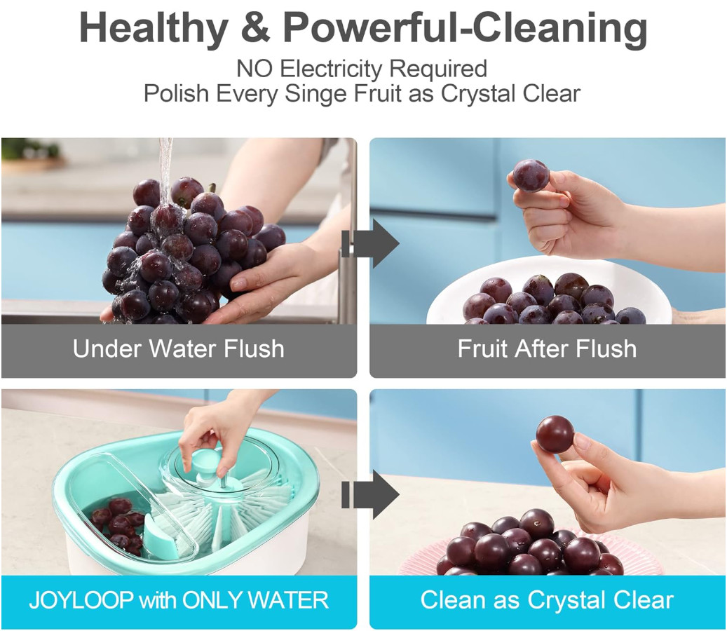 Fruit Cleaner Spinner Large Fruit Vegetable Washer Bowl Scrubber Basket Pro