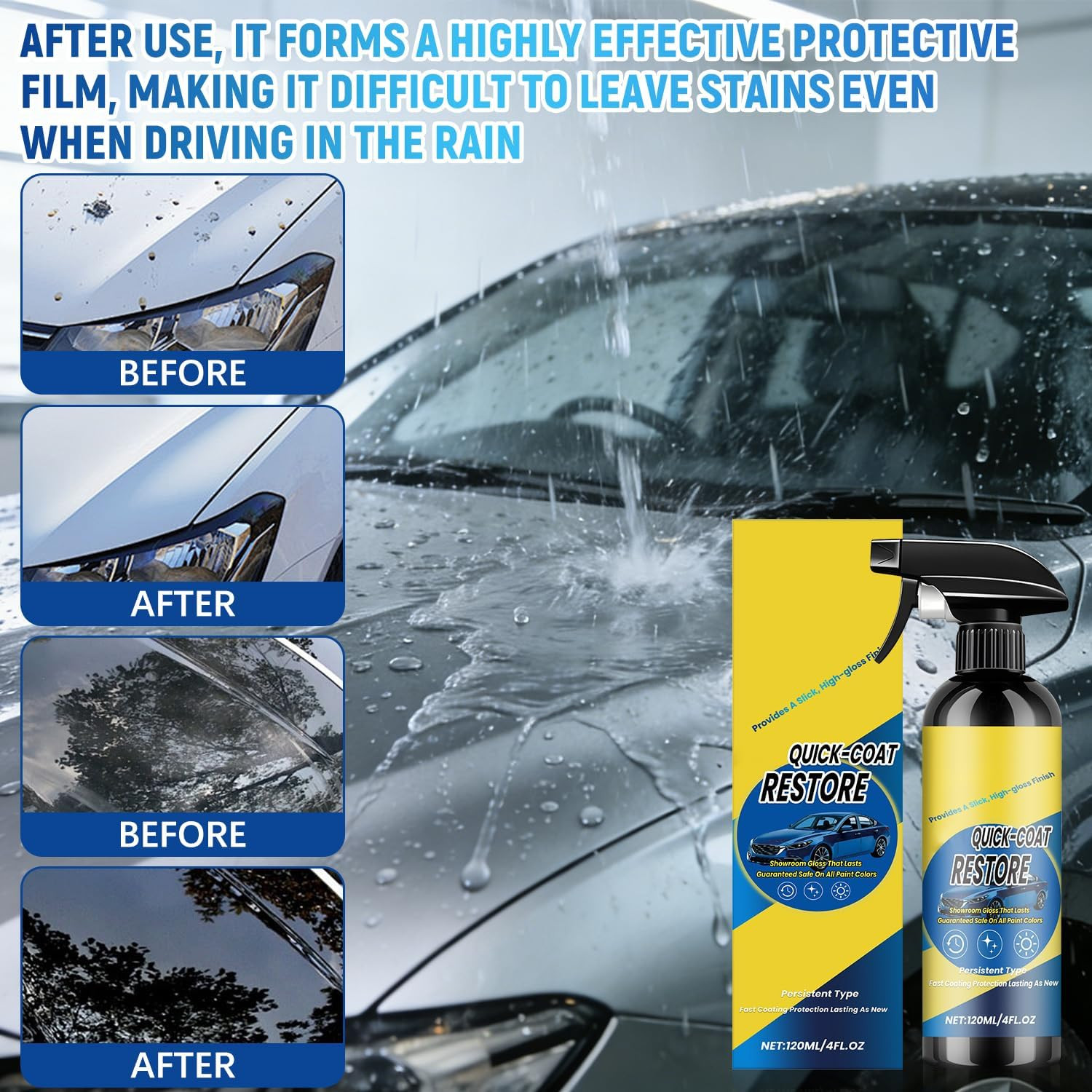 2PCS Nano Quick Coat Restore Coating Spray, Advanced Automobile Quick-Acting Coa
