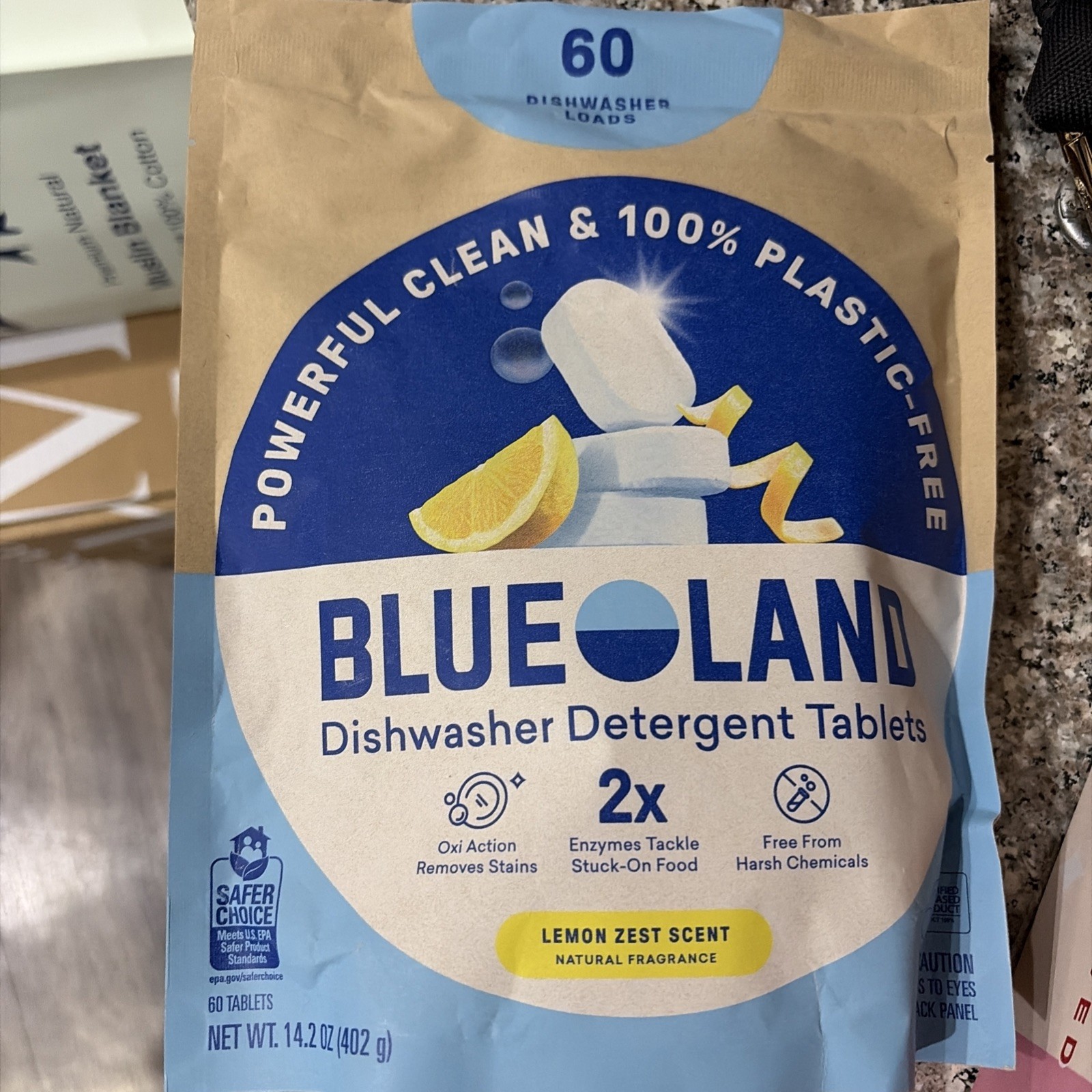 Blueland Dishwasher Detergent Tablets, Fragrance-Free, 60 Count