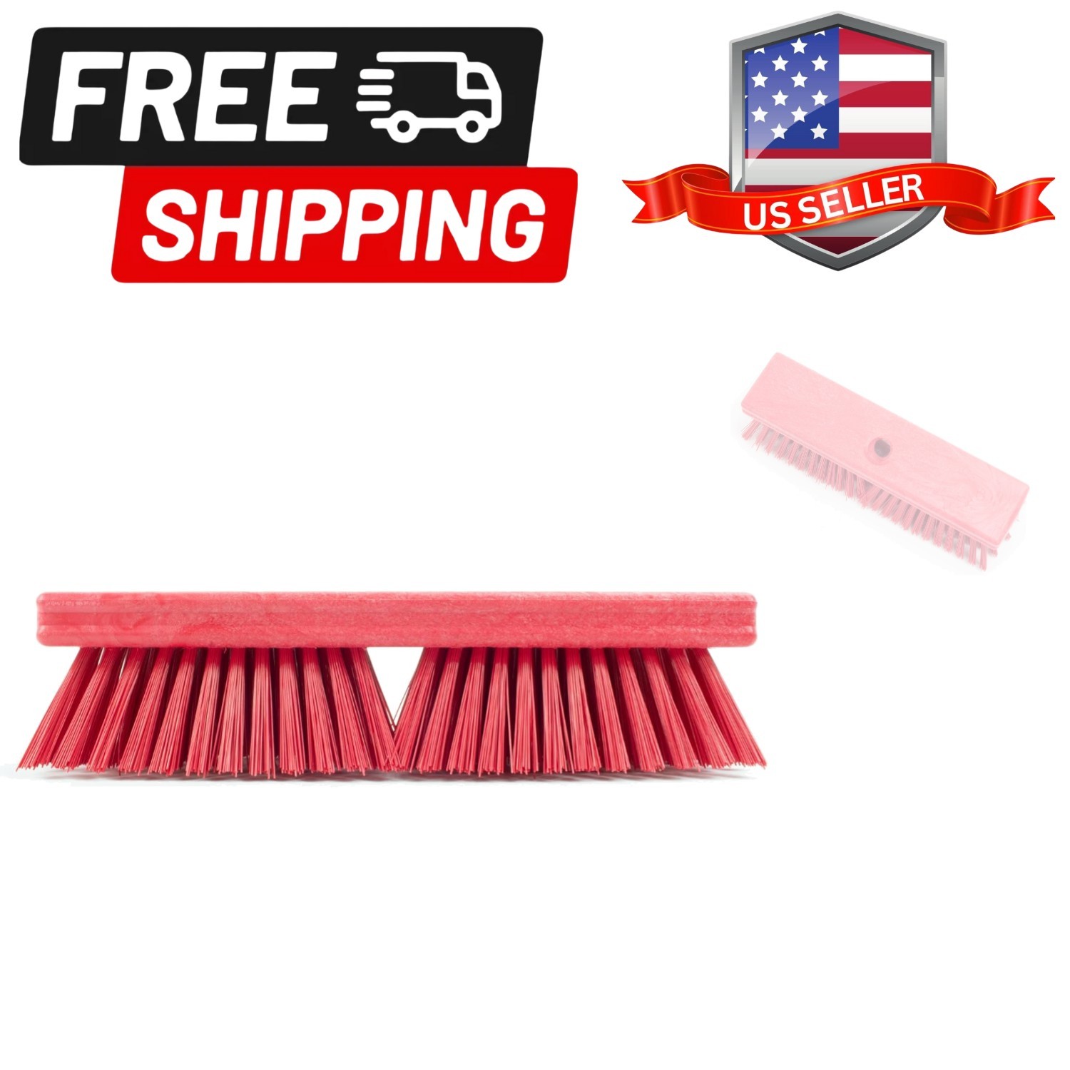 Plastic Floor Scrub Brush, Brush Head Only, Deck Brush with ACME Standard Thr…