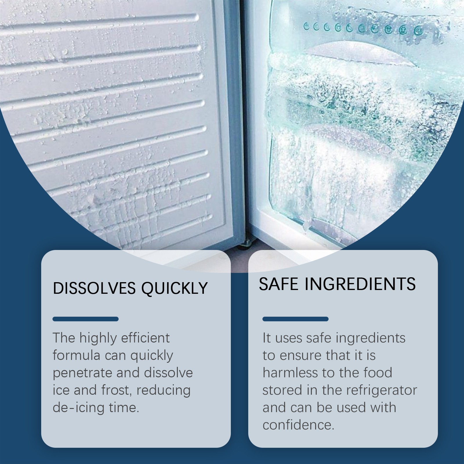 Freezer Defrost De-Icer Spray Ice Remover Quick Melt Safe for Refrigerator