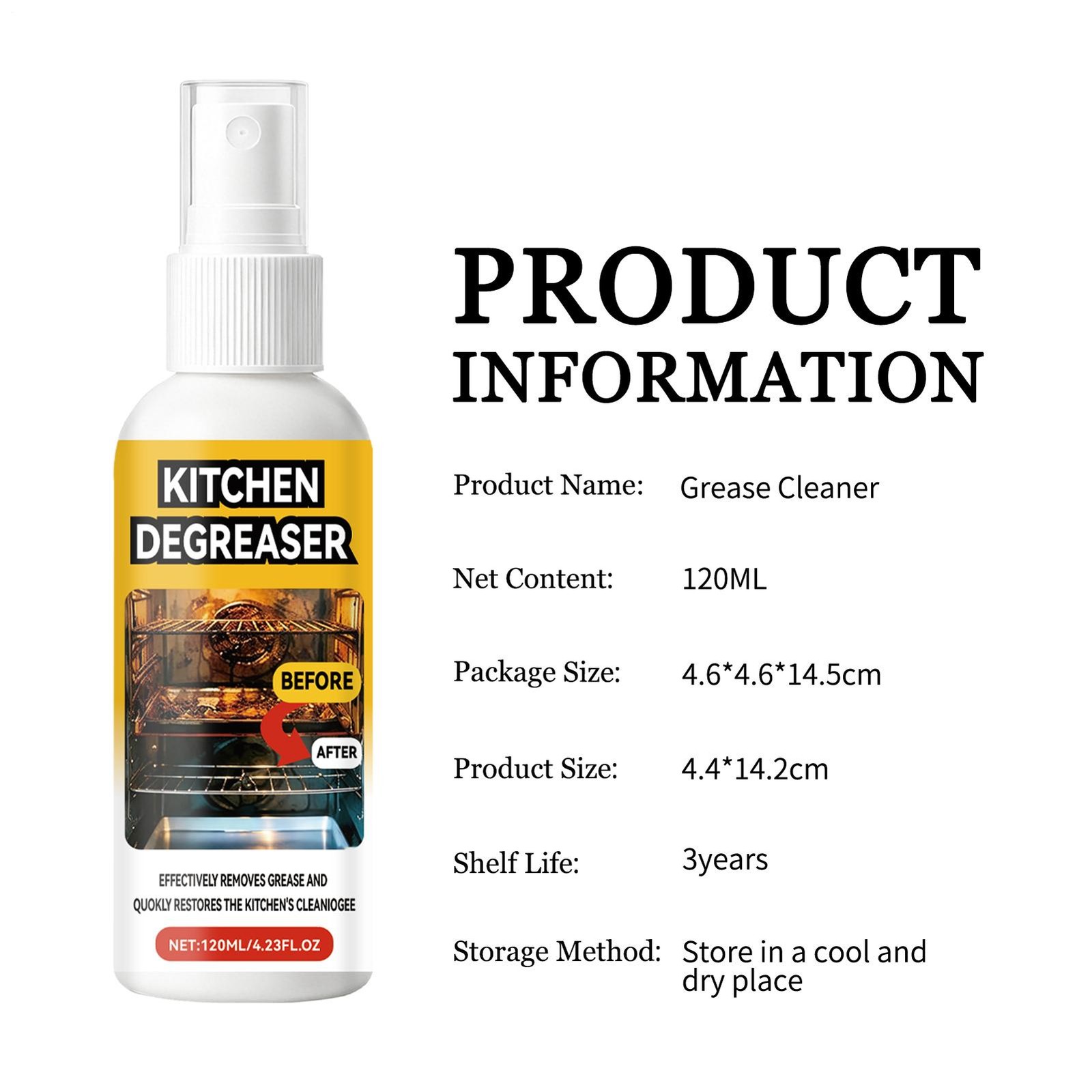 BBQ Degreaser Spray Cleaner for Outdoor Grills & Smokers 120ml